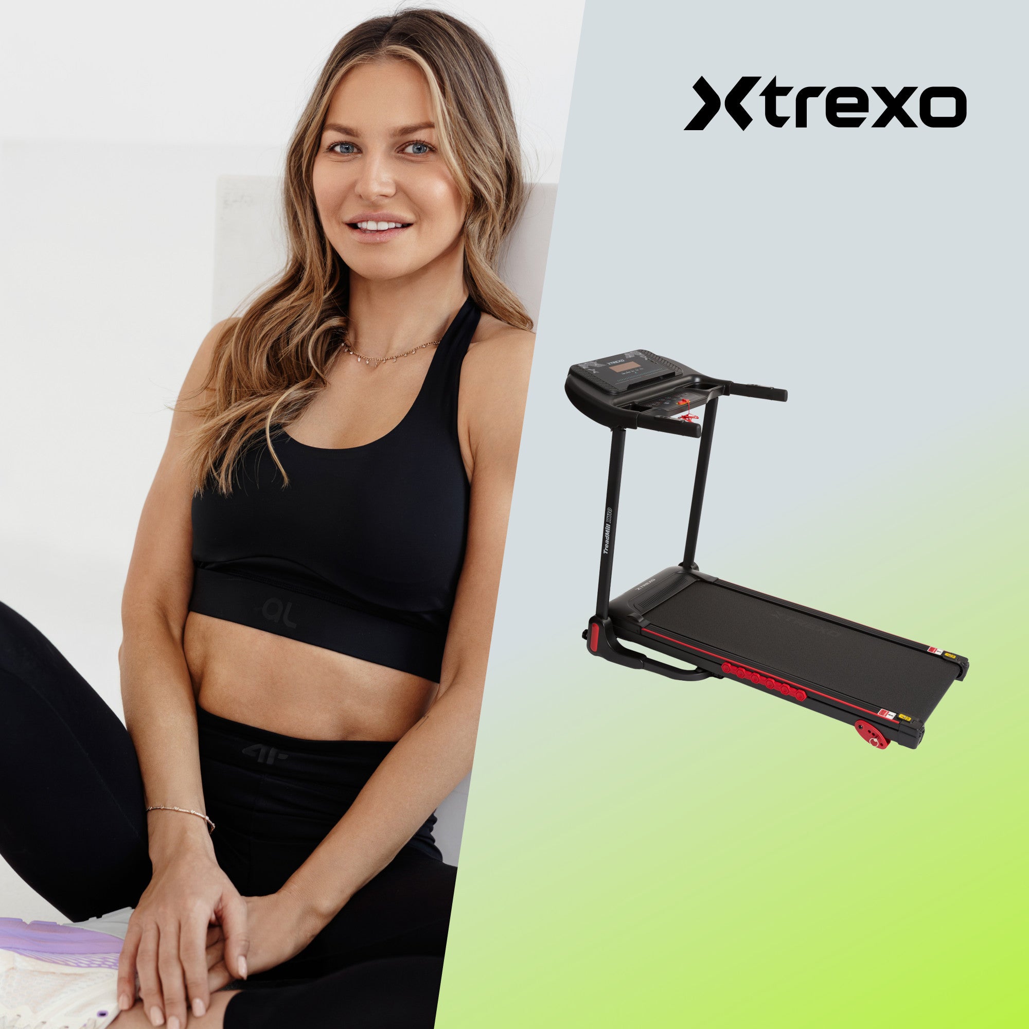 Electric treadmill XTREXO X110 black OS HOME ANGLE ADJUSTMENT FOLDING Manufacturer code TRX-B5Y005-BK