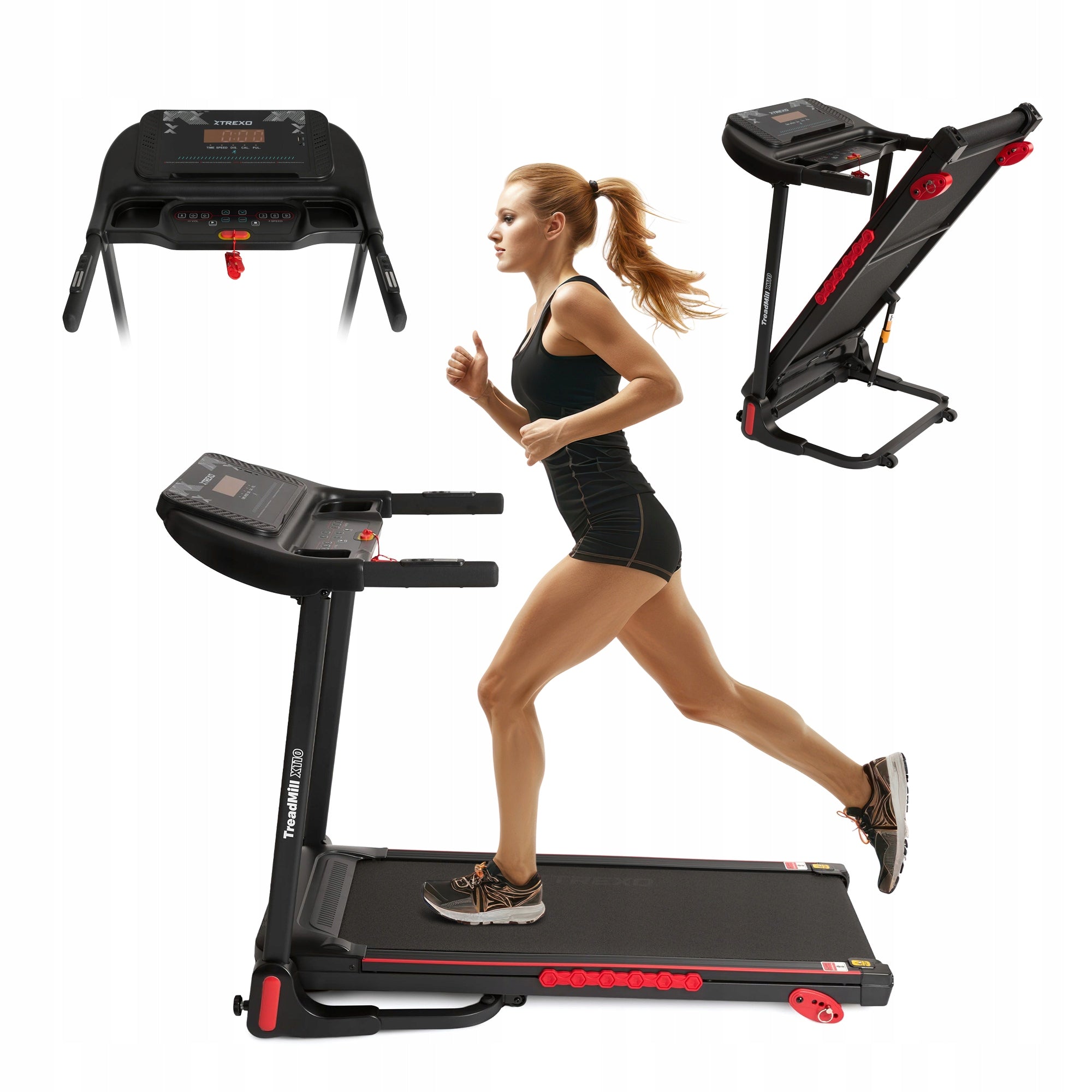 Electric treadmill XTREXO X110 black OS HOME ANGLE ADJUSTMENT FOLDING