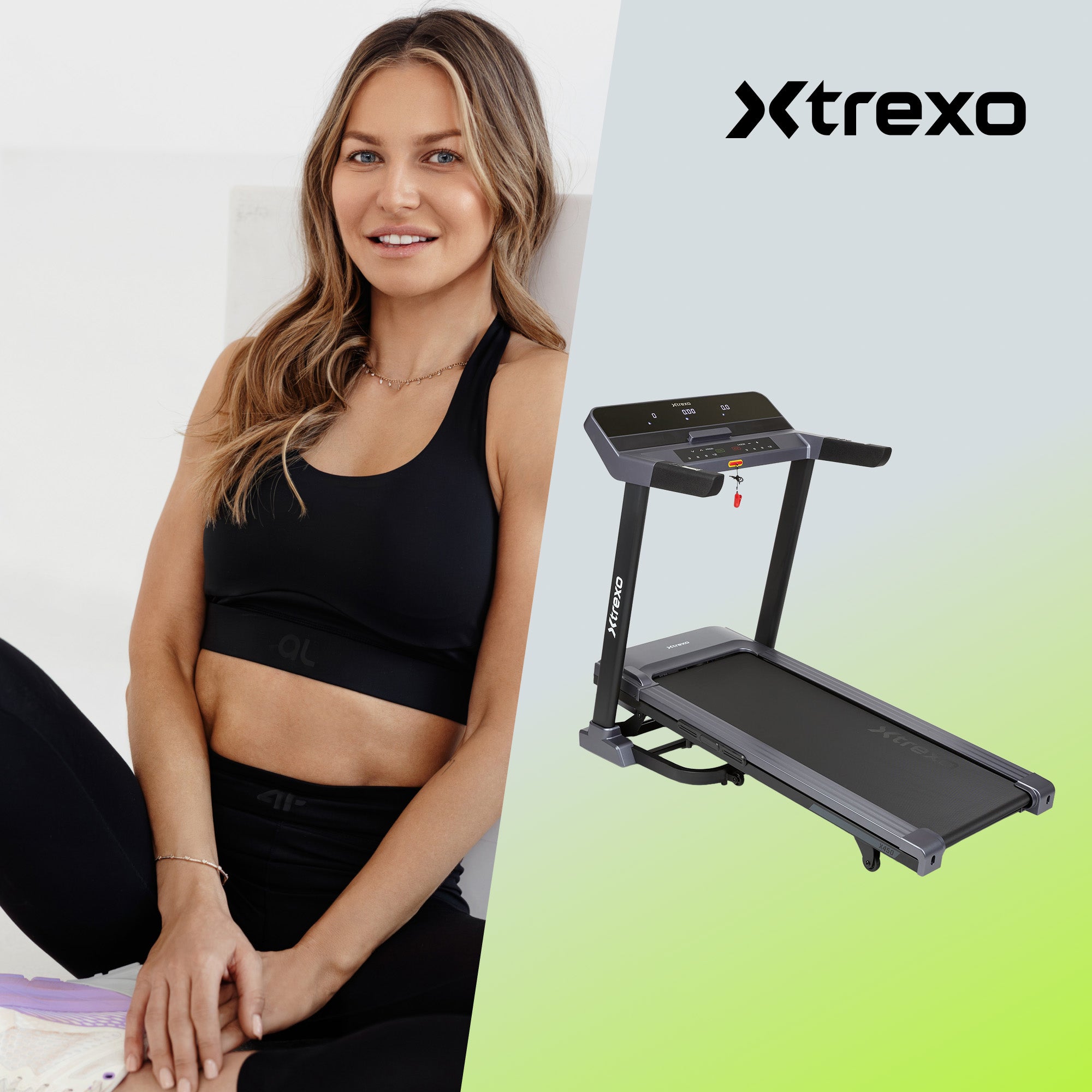 Electric treadmill XTREXO X450 black 18 levels Wide belt Shock absorption Manufacturer code X450 XTO-B5J019-BK
