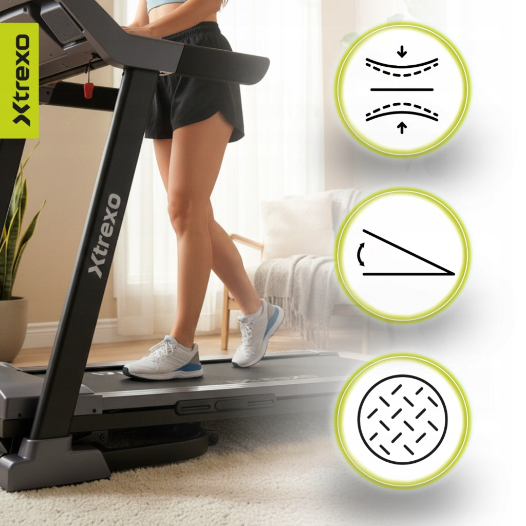 Electric treadmill XTREXO X450 black 18 levels Wide belt Shock absorption Speed 18–18 km/h