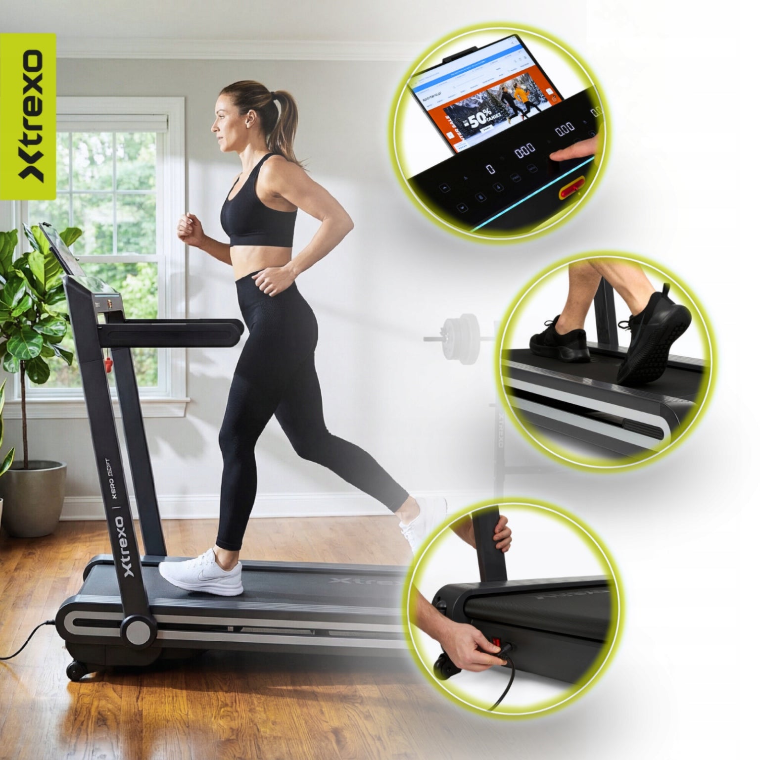 Electric treadmill XTREXO X600 Soft tilt adjustment Shock absorption Kind electric