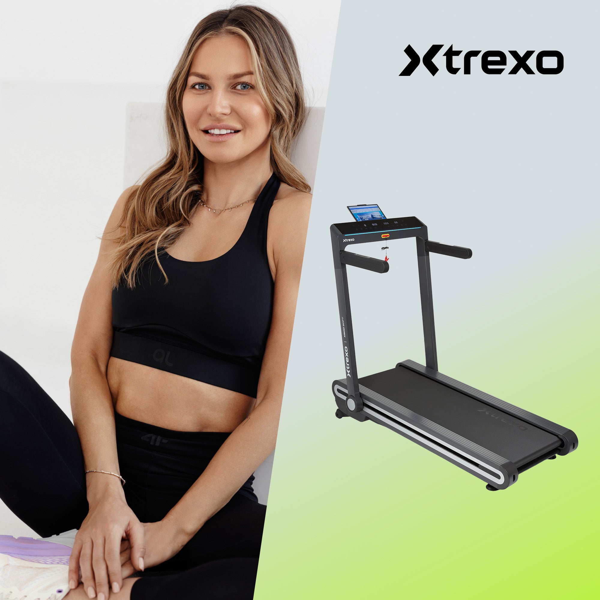 Electric treadmill XTREXO X600 Soft tilt adjustment Shock absorption Manufacturer code XTO-B5J018-BK