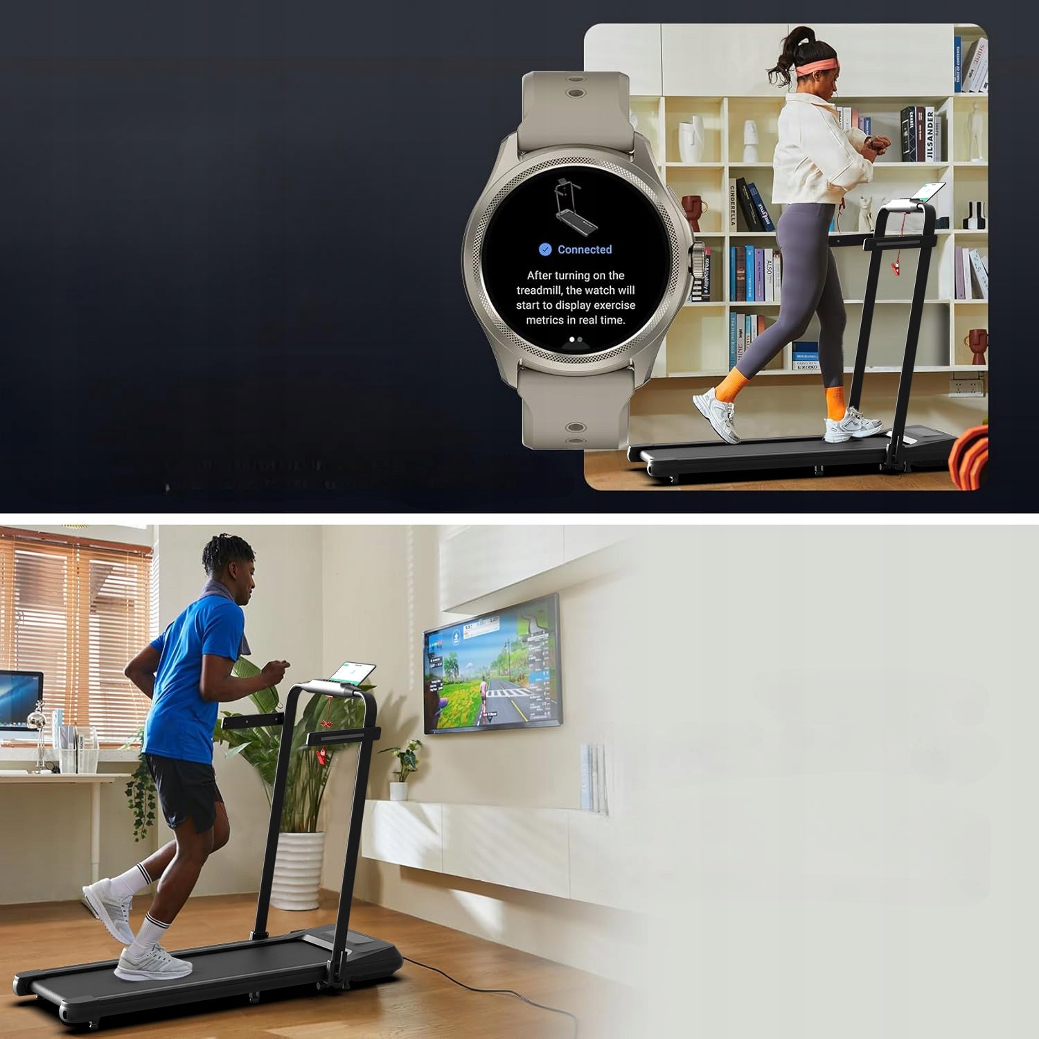 Electric treadmill folding under bed 1-15 km/h slope application 120kg Model other