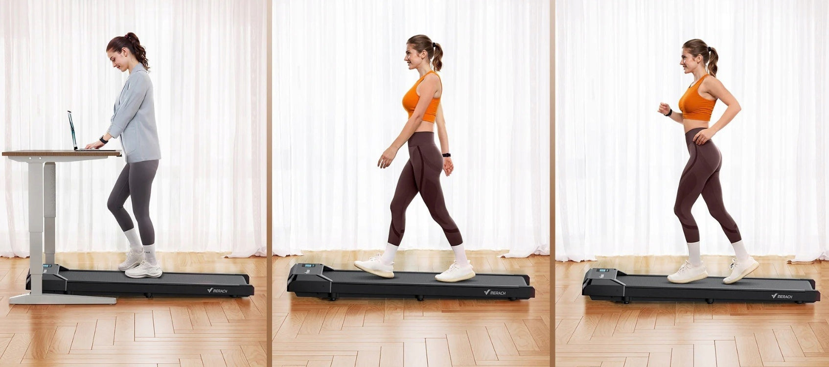 Electric treadmill for home work under desk Merach display remote control app Manufacturer code BA04-2