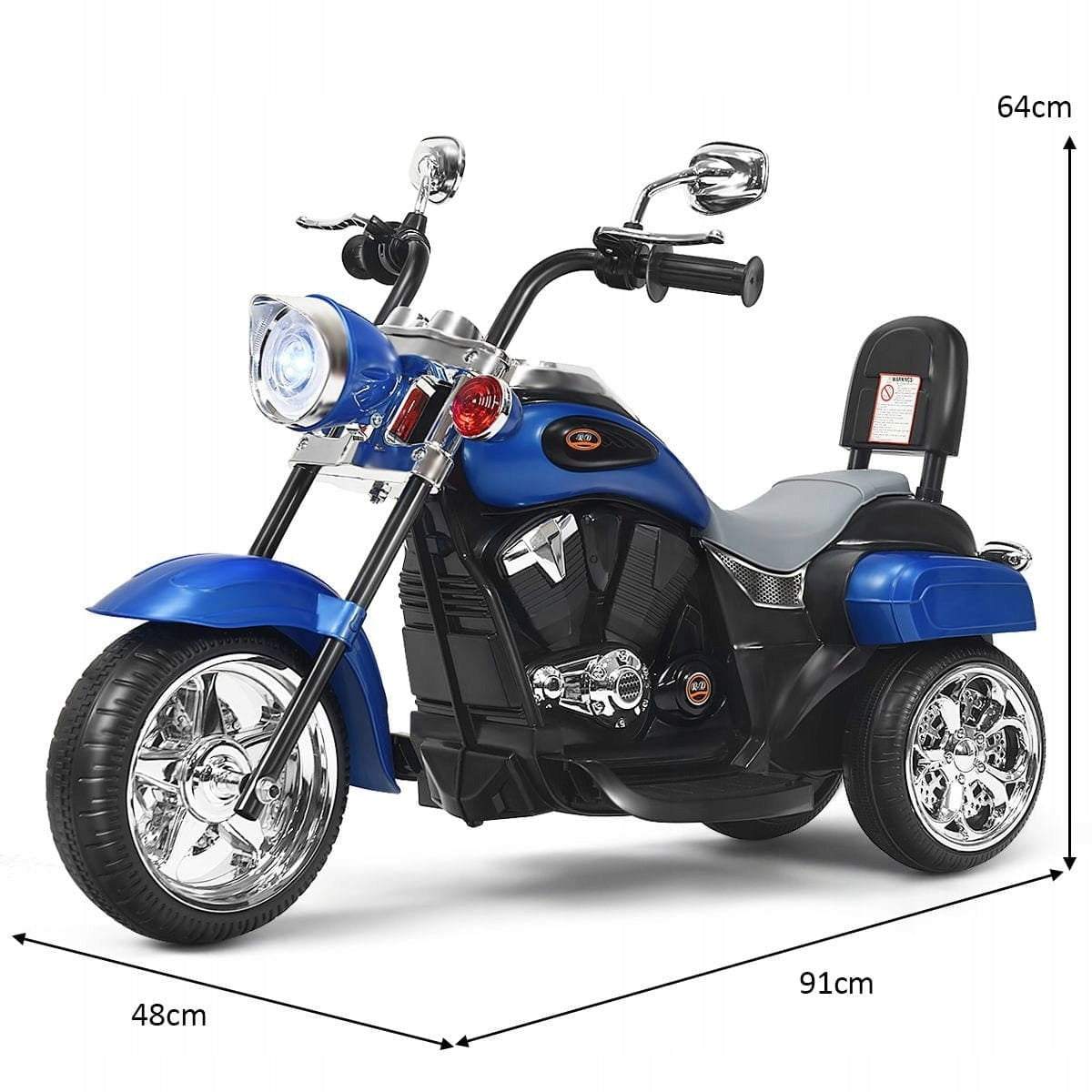 Electric tricycle children's motorcycle Costway blue up to 30 kg Manufacturer code TY327686DE-BL