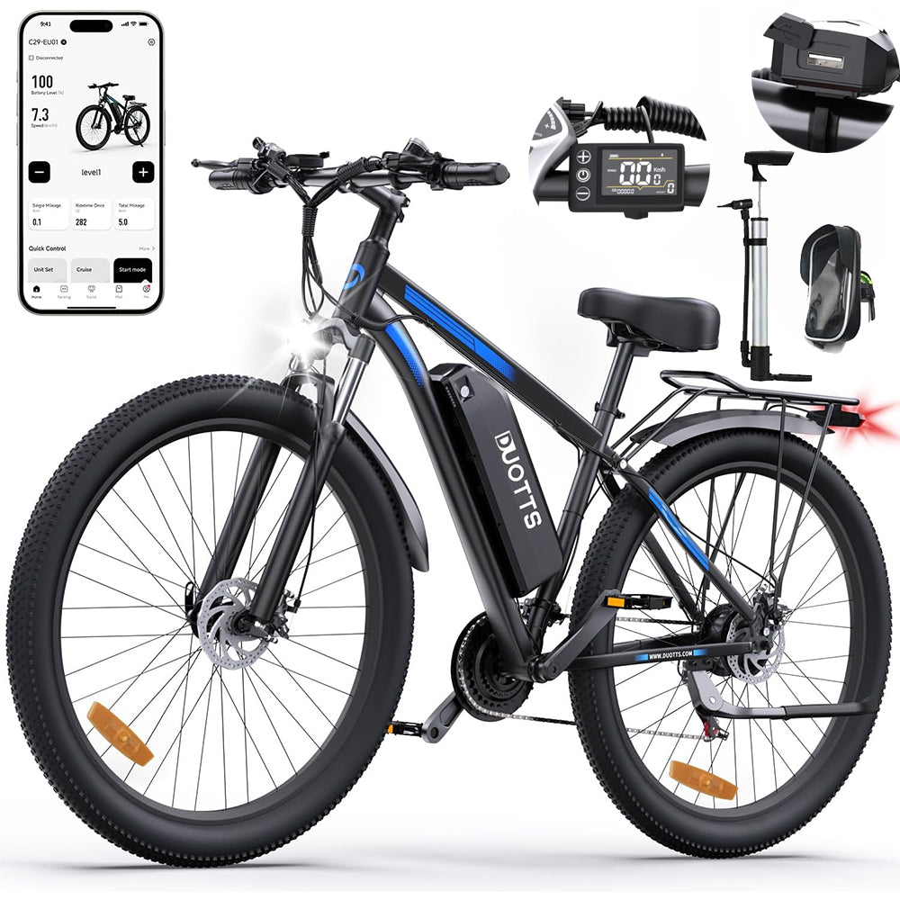 Electric vehicle DUOTTS 1000W 55KM/H 100HP 29" with long range USB APP Brand Duotts