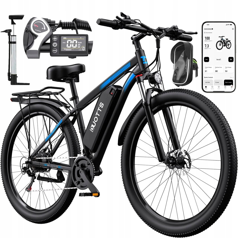 Electric vehicle DUOTTS 1000W 55KM/H 100HP 29" with long range USB APP