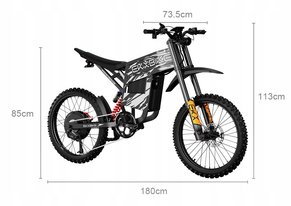 Electric vehicle EKX TX1 6000W 72km/h 60V30AH oil brake offroad Emotorcycle Manufacturer code 9331193549702VOLT
