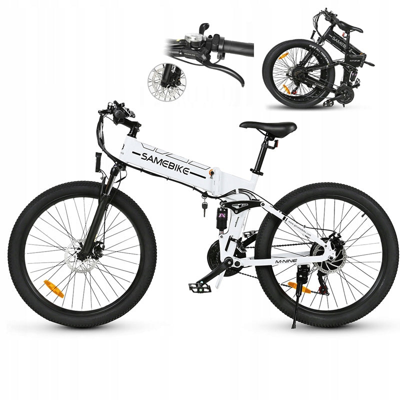 Electric vehicle Folded Oil brake samebike LO26-II 48V14AH 80KM 900W white