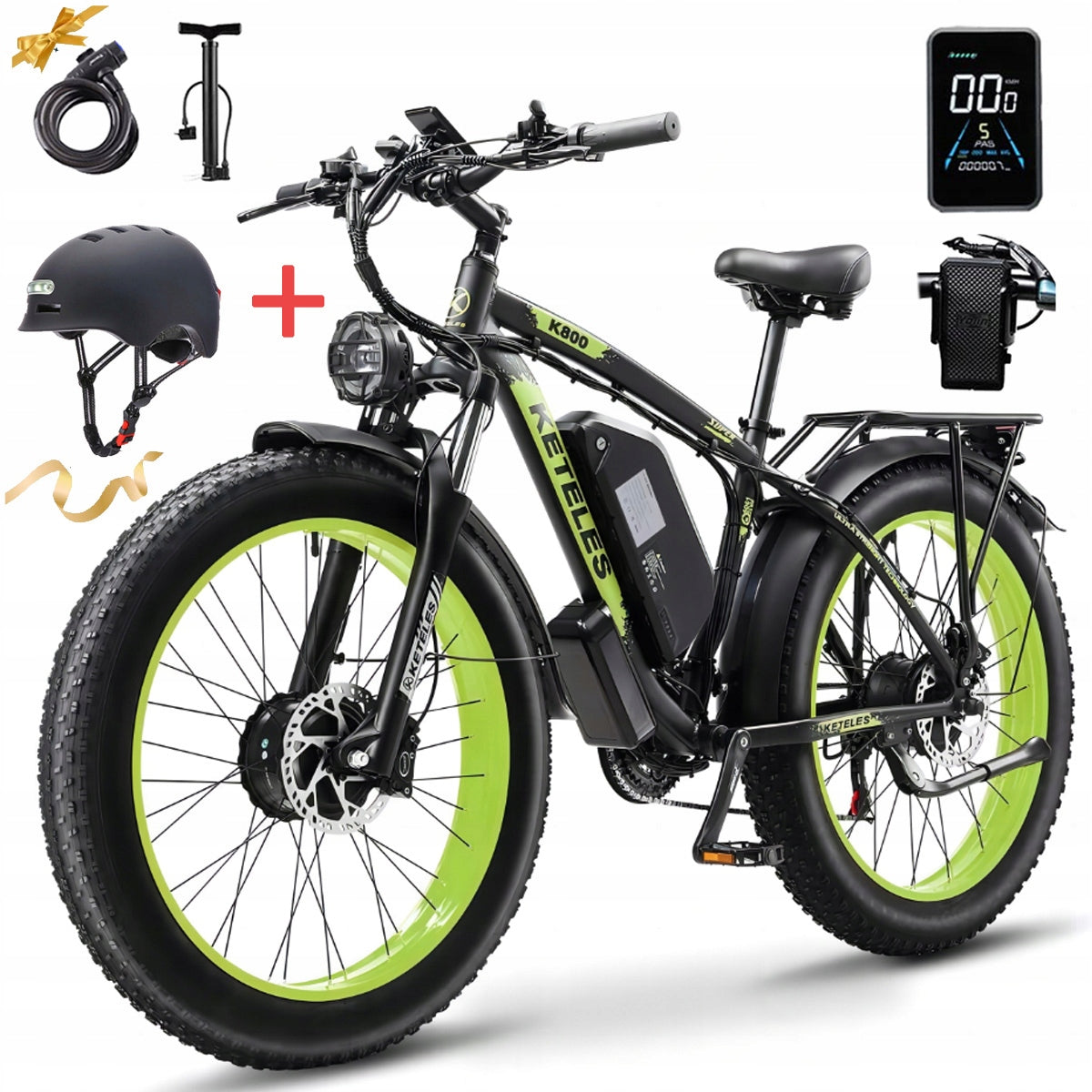 Electric vehicle KETELES K800 2000W 23AH 55KM/H 26"*4.0 Two motors+Helmet EAN (GTIN) 7841892951949