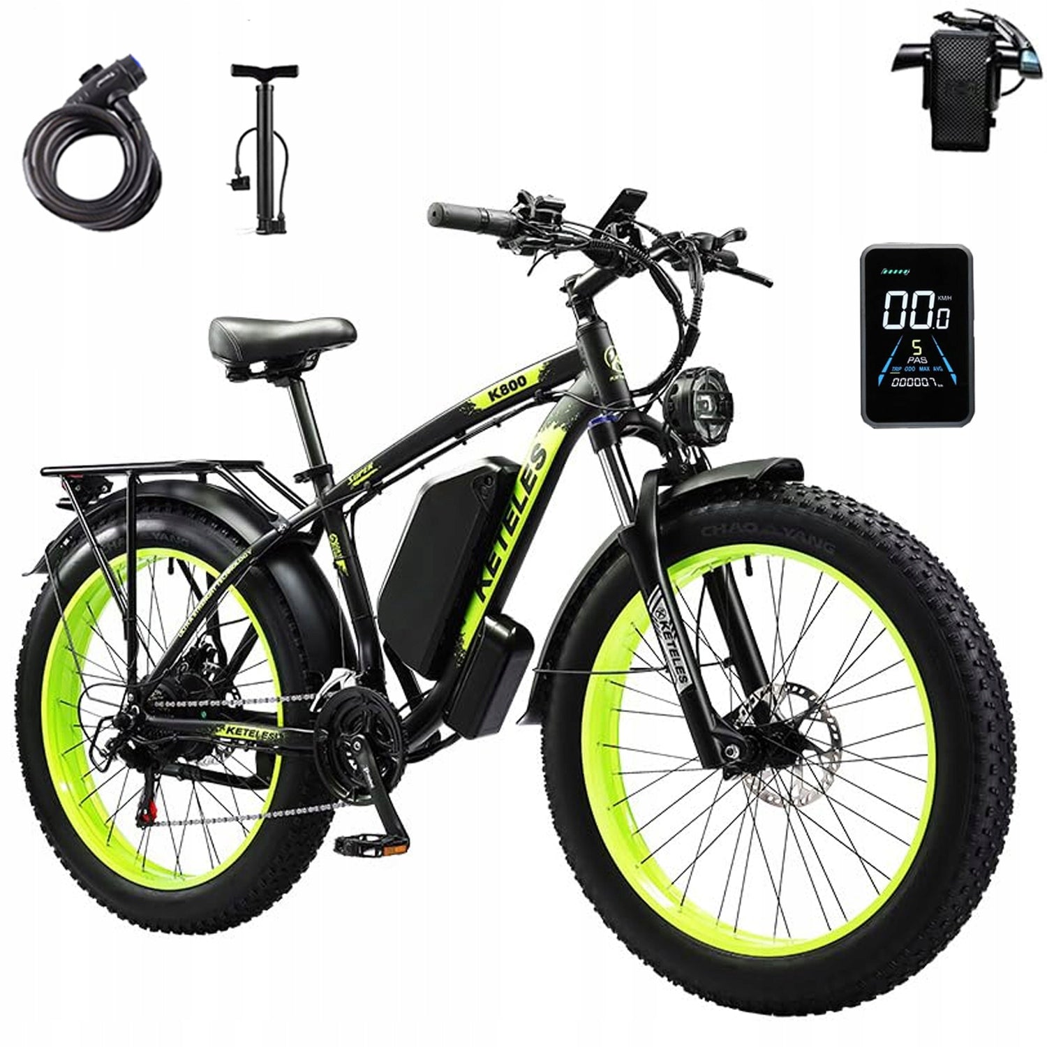 Electric vehicle KETELES K800 2000W 23AH 55KM/H 26"*4.0 Two motors+Helmet Manufacturer code KETELES