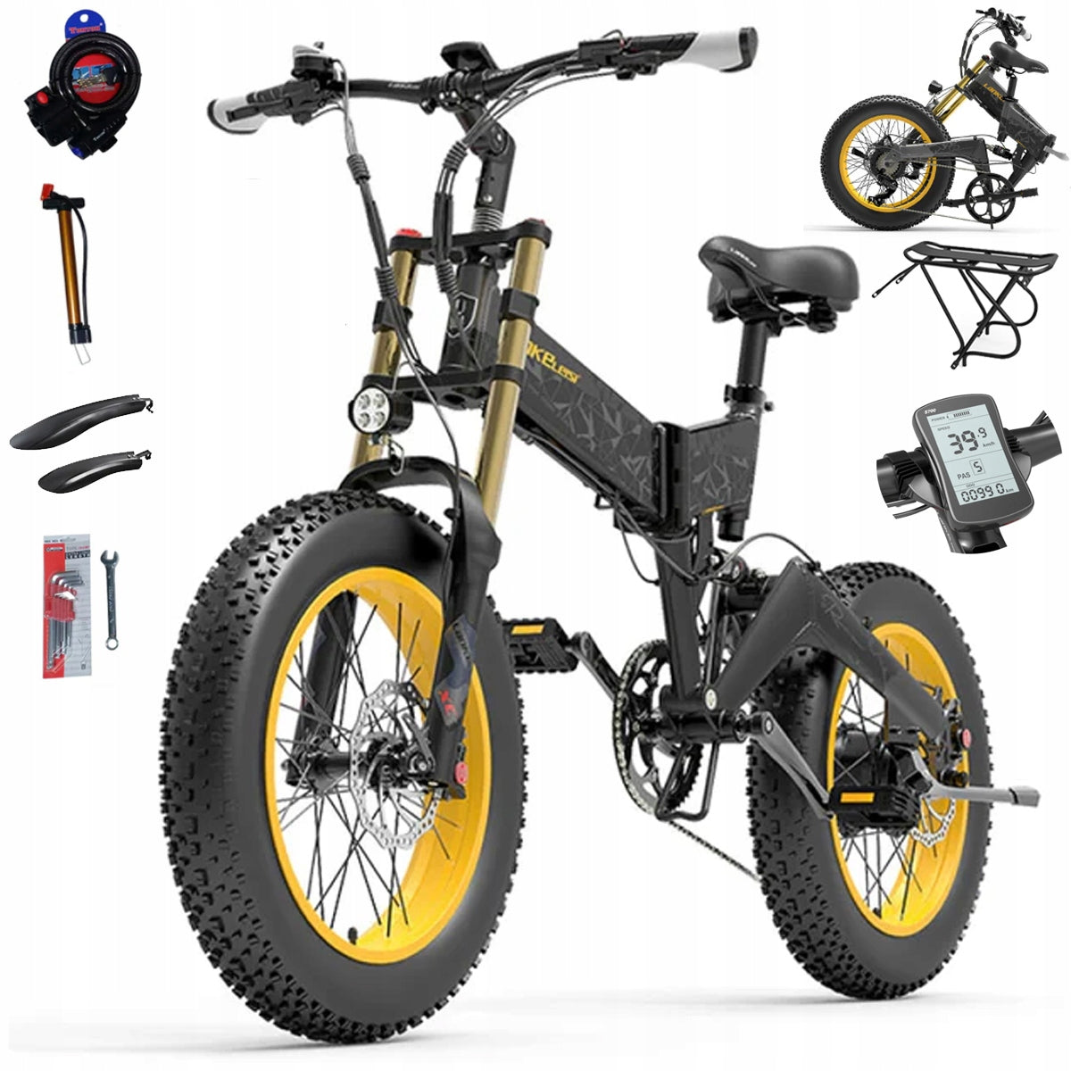 Electric vehicle LANKELEISI X3000PLUS 1000W 17.5AH 45KM/H 120km 20*4