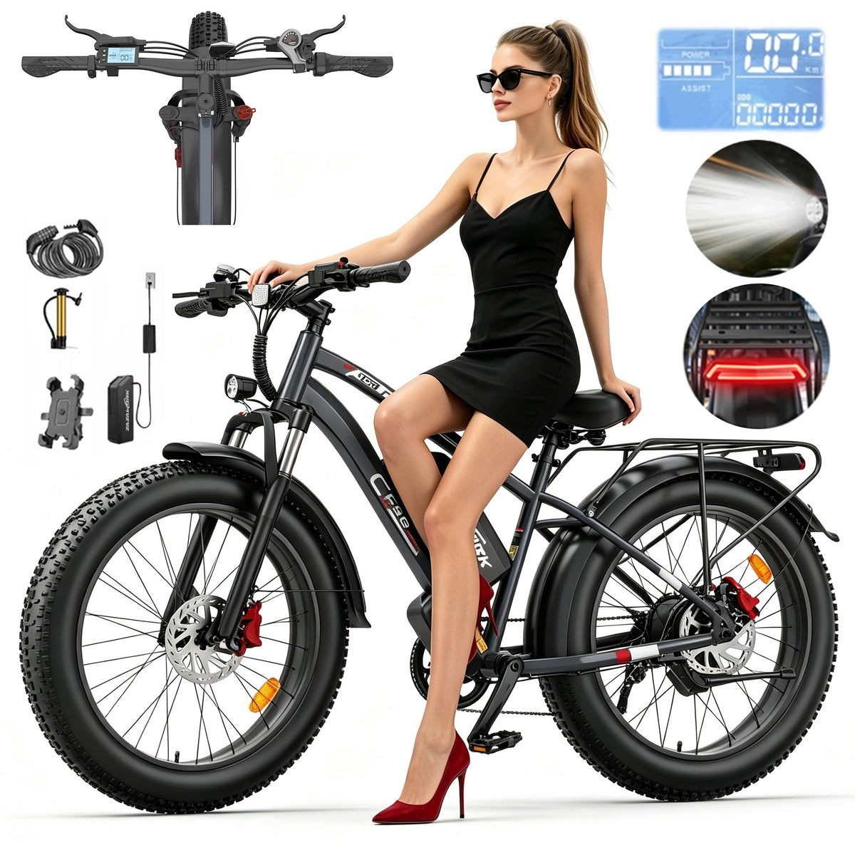 Electric vehicle ZAZAWORK CF26 1500W 20AH 50KM/H 120km 7-speed Off-road