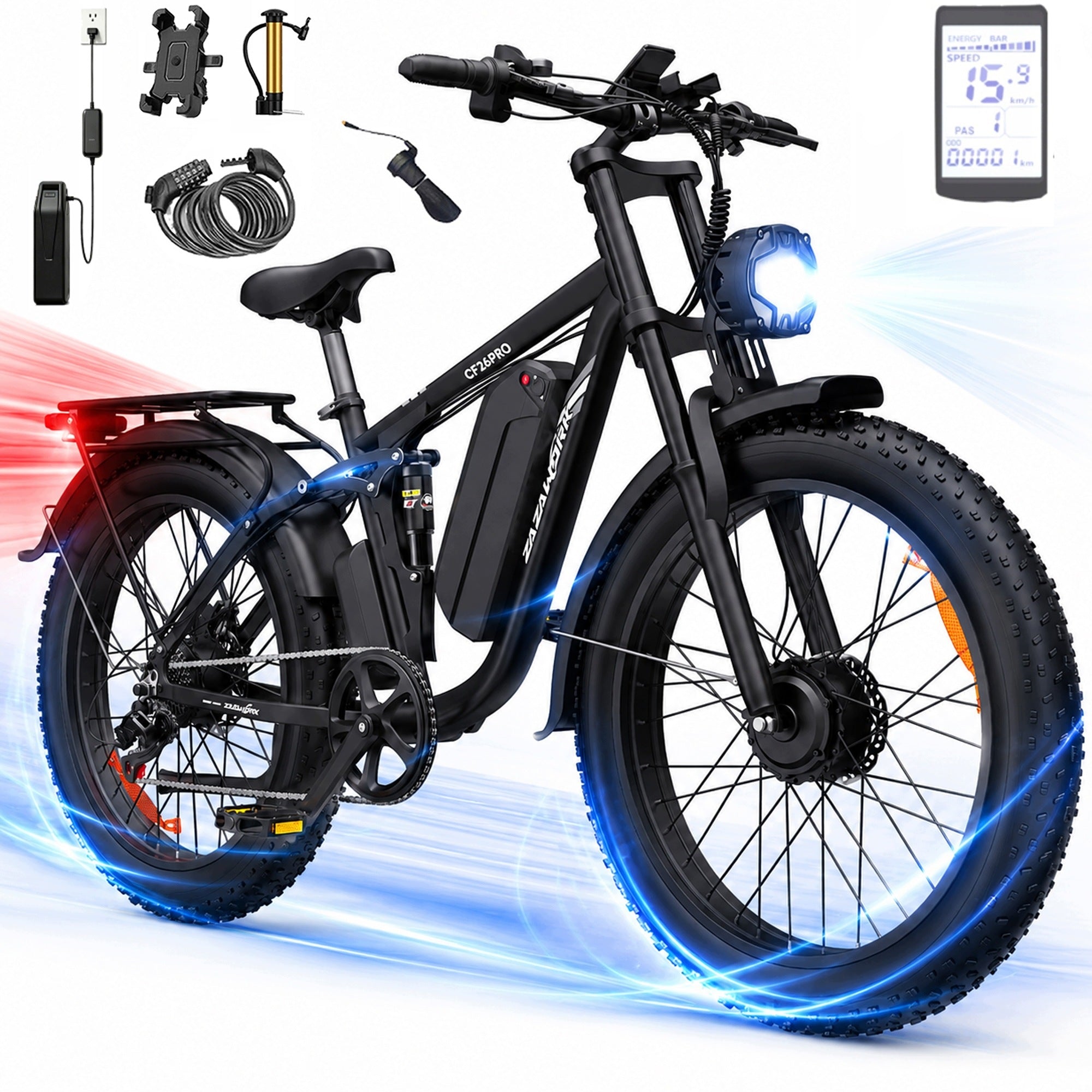 Electric vehicle ZAZAWORK CF26 Pro Dual engine 2000W 48V 23AH 53KM/H PL
