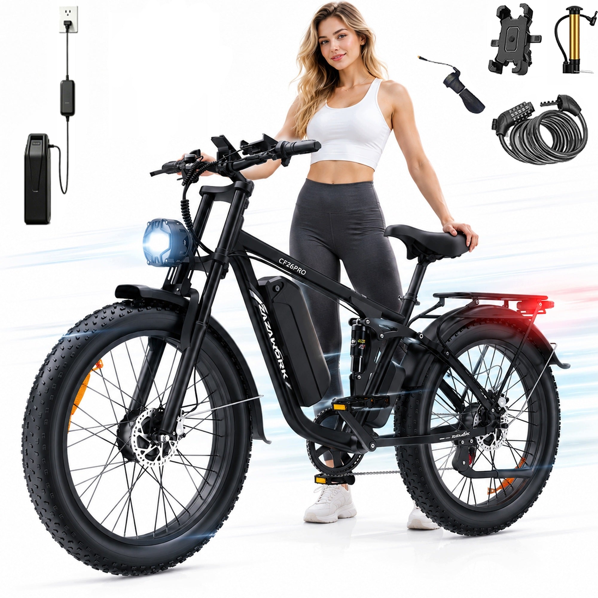 Electric vehicle ZAZAWORK Thick Tyre 2000W 48V 23AH 53KM/H Off-Road PL