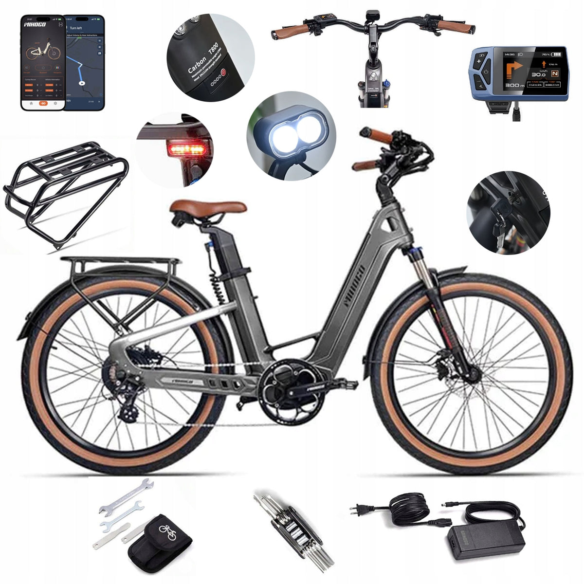 Electric vehicles Mihogo Air Max 48V19.2Ah 900W 40km/h 200km 26'' APP+GPS