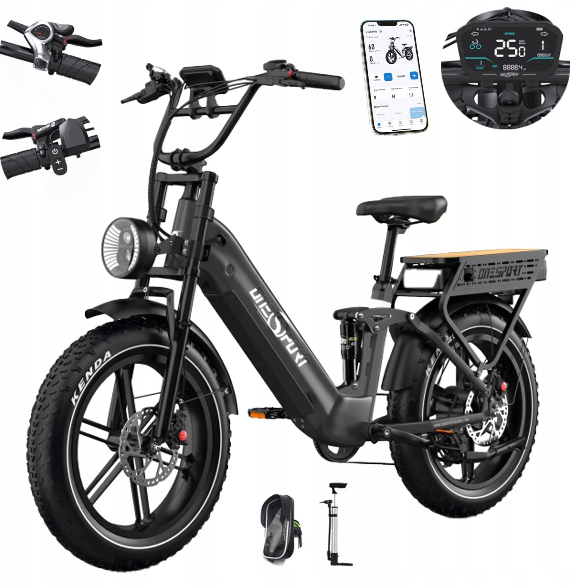Electric vehicles ONESPORT OT08 Pro 500W 48V 36AH 45KM/H 190HP APP 20"