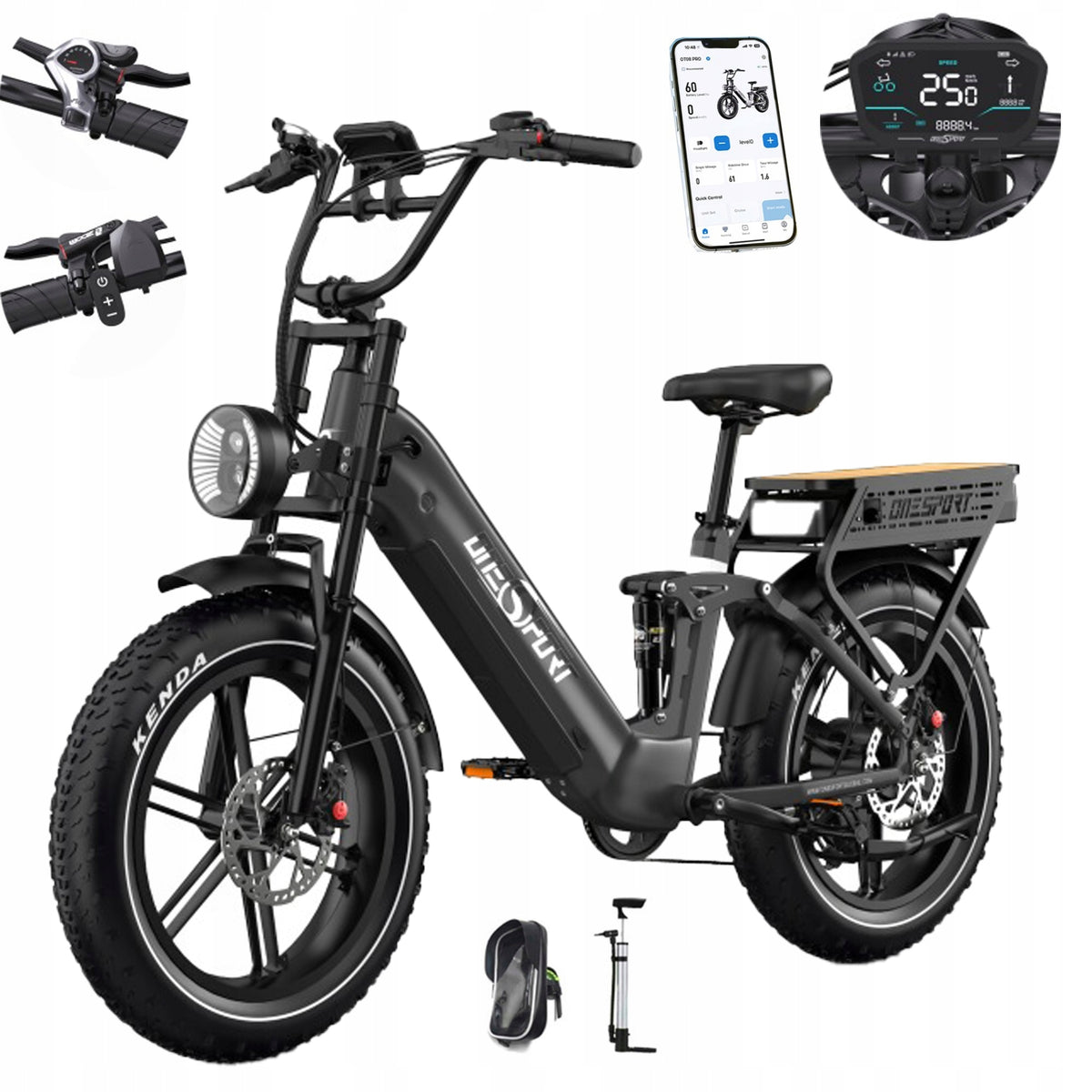 Electric vehicles ONESPORT OT08 Pro 500W 48V 36AH 45KM/H 190HP APP 20"