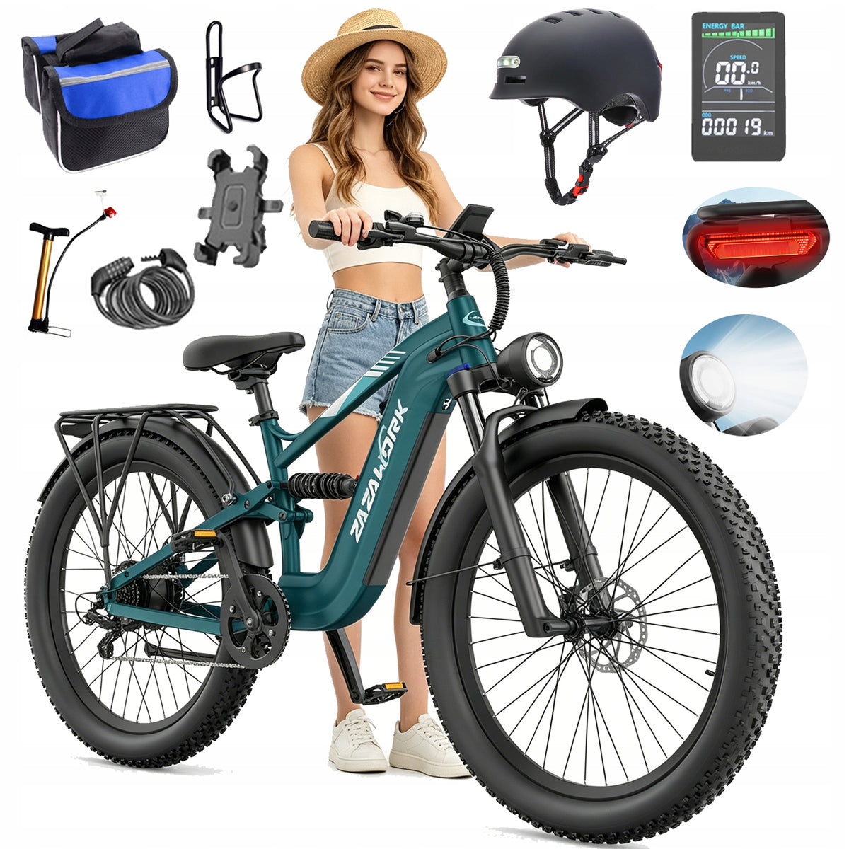 Electric vehicles ZAZAWORK CF500 1000W 48V20AH 45km/h 120km for adults