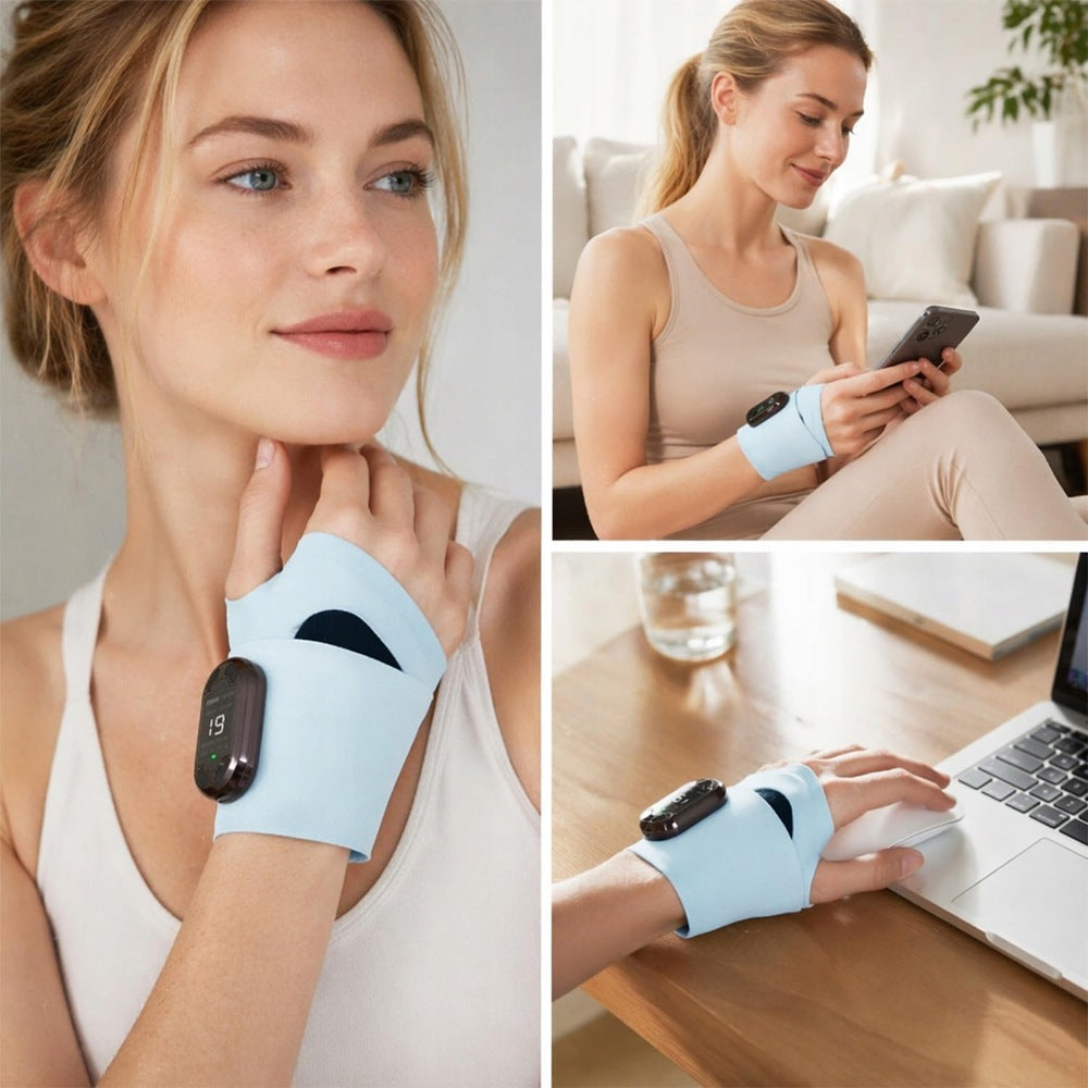 Electric wrist massager EMS vibration 8 modes for pain and fatigue Medical device no