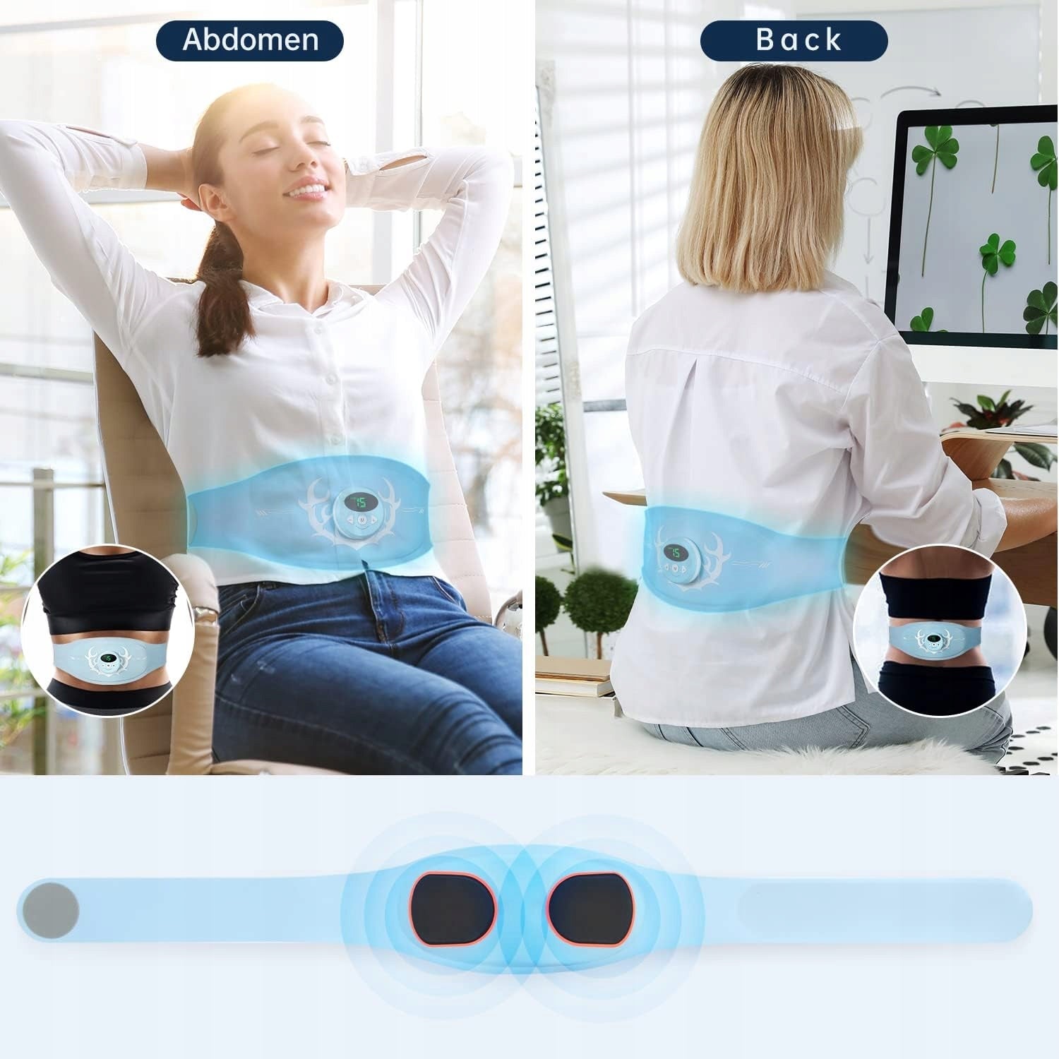 ElectroStimulator Muscle Abdominal Slimming Belt EMS Hiviss Blue Size other