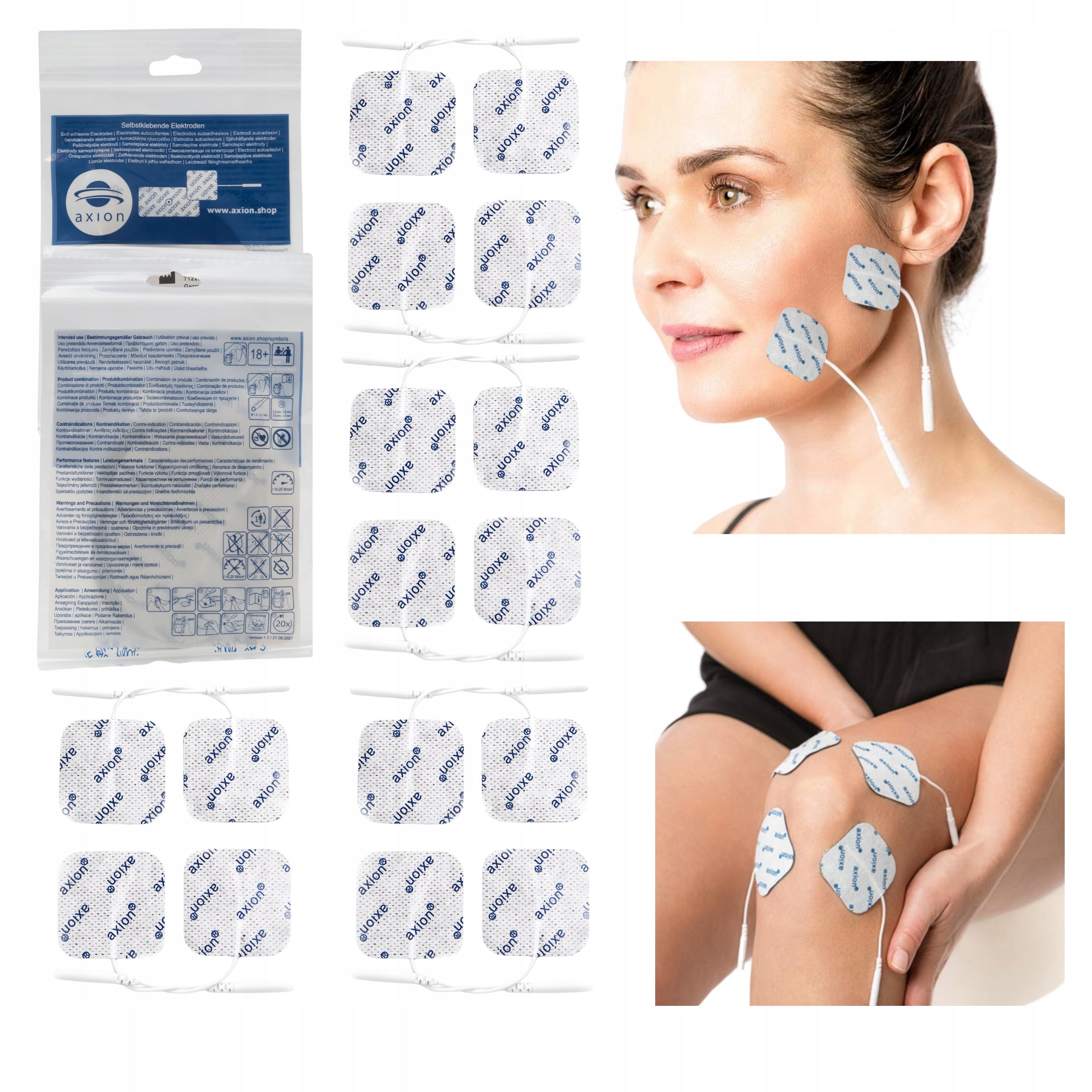 Electrodes TENS EMS gel 4x4 cm self-adhesive pin 2 mm 16 pcs. axion