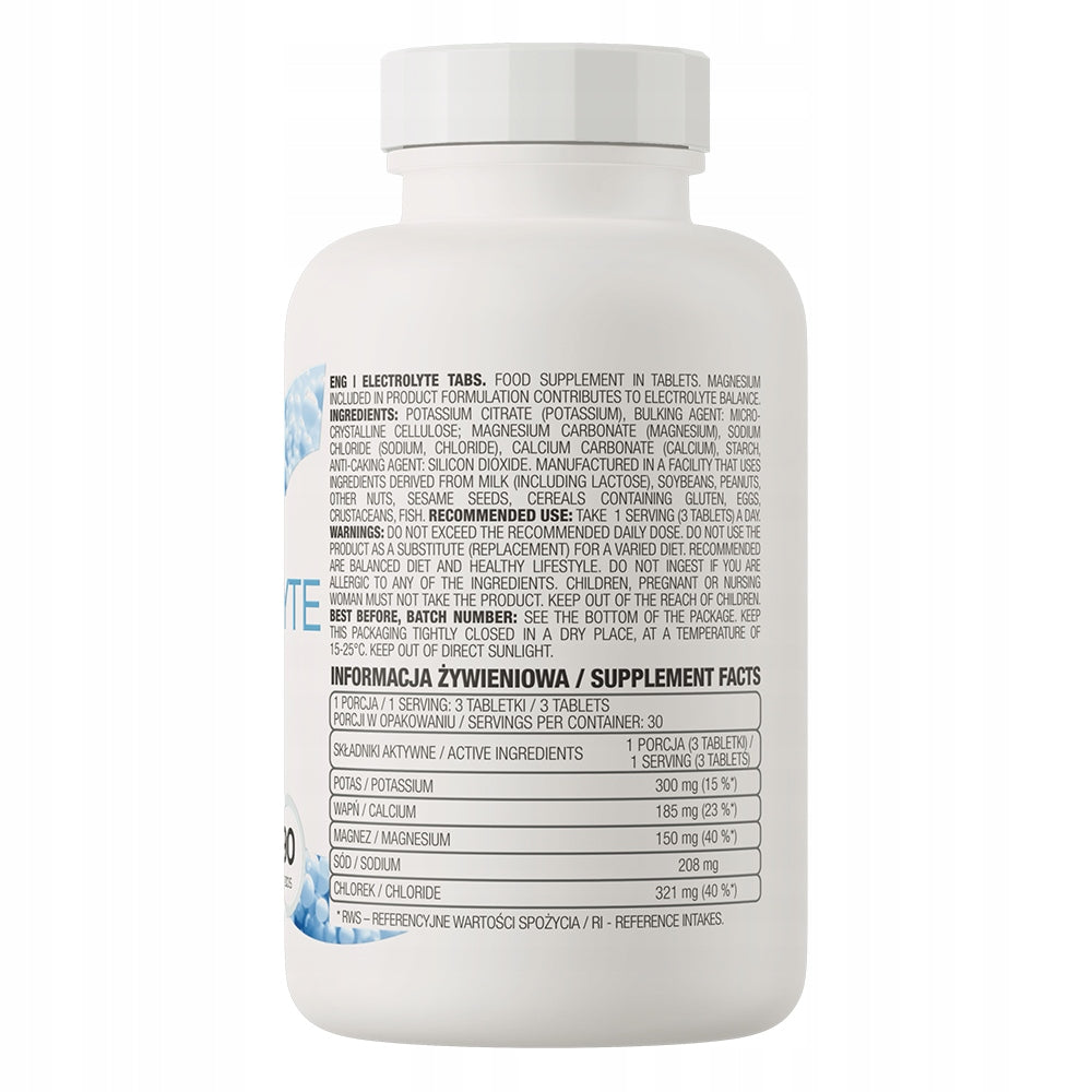 Electrolytes OstroVit 90 tabs Sugar-free POTASSIUM CALCIUM MAGNESIUM SODIUM Energy CHLORINE Packaging status original
