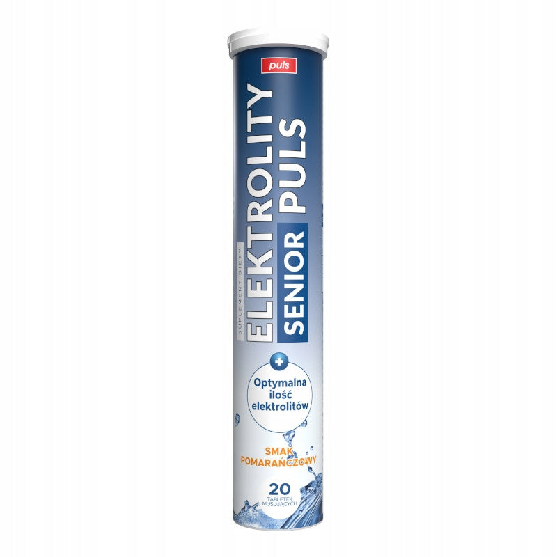 Electrolytes Senior Puls, orange flavour, effervescent tablets, 20 tablets Packaging status original