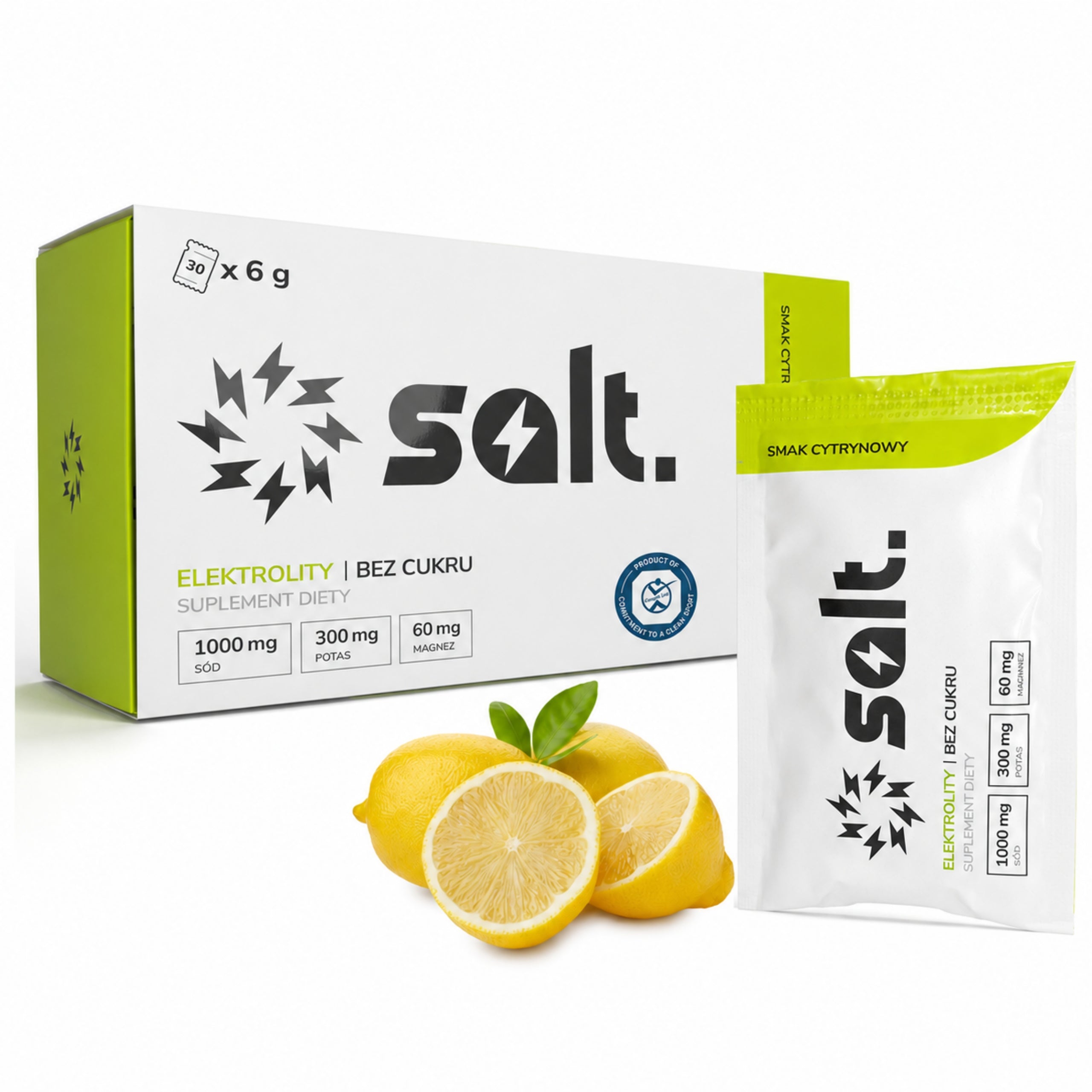 Electrolytes Without Sugar salt. Keto Magnesium Potassium Lemon Sodium 30 Sachets