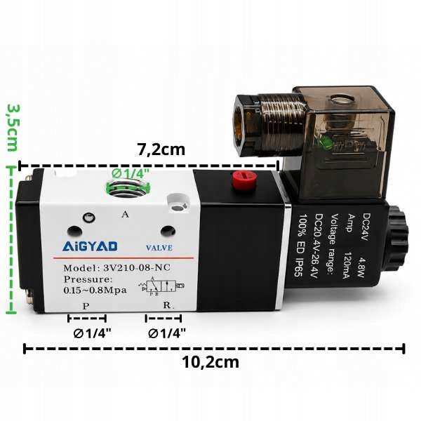 Electromagnetic pneumatic valve Manufacturer code HMS8252.01