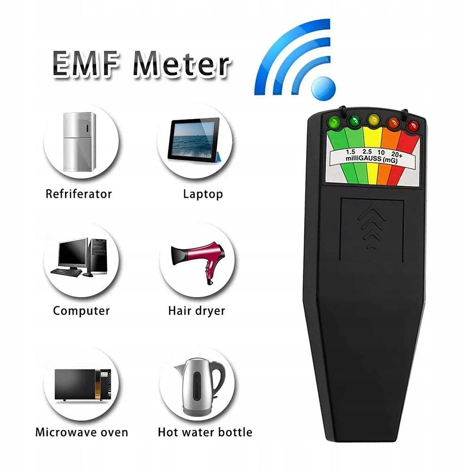 Electromagnetic radiation detector Gaussian meter BATTERY in KOMPL