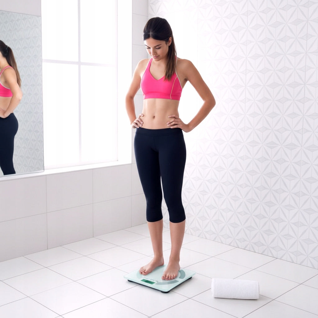 Electronic Analytical Bathroom Scale with Bmi Water Fat Measurement Packaging status original