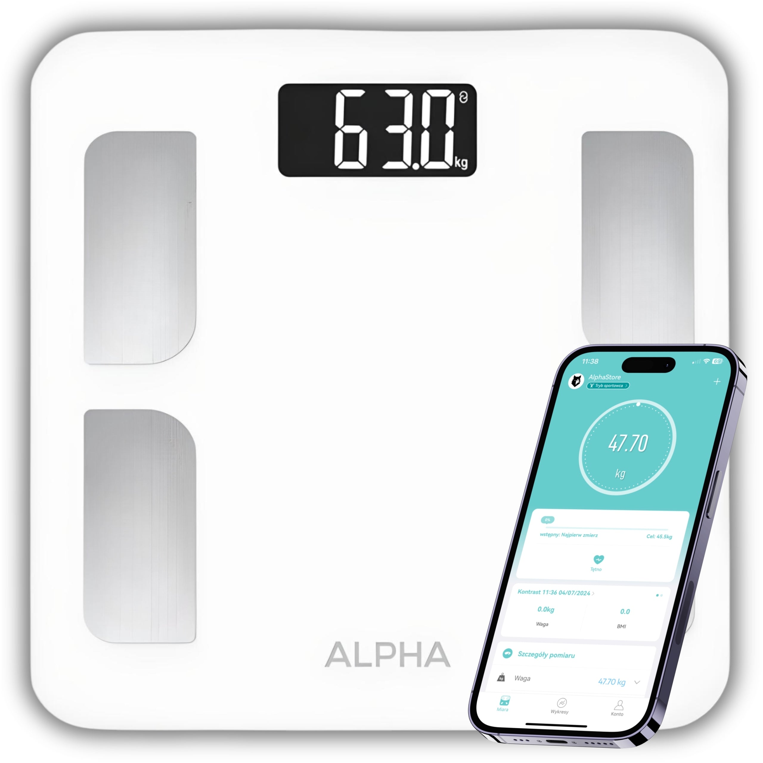 Electronic Bathroom Scale Alpha - Application in Polish Analytical 21in1