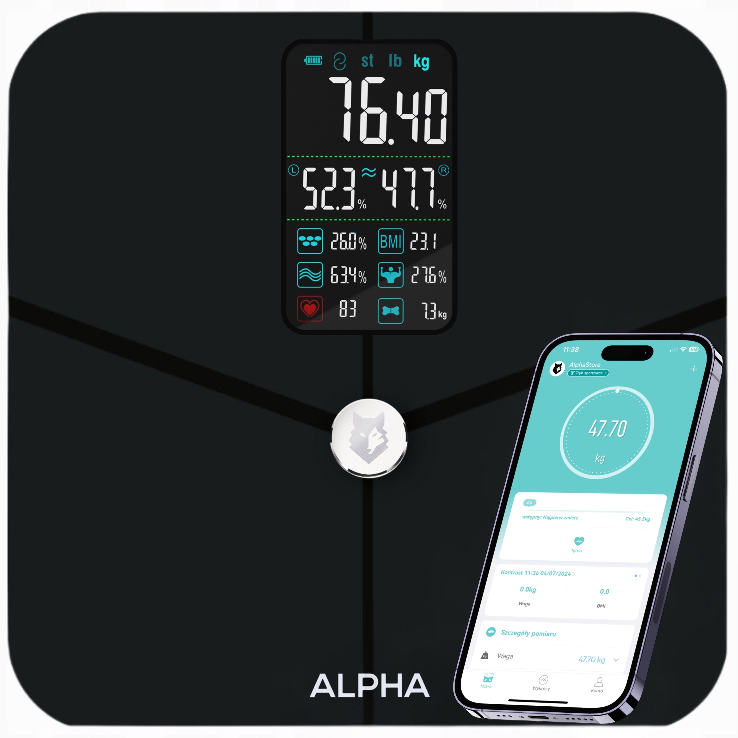 Electronic Bathroom Scale Alpha - Application in Polish Analytical 23in1