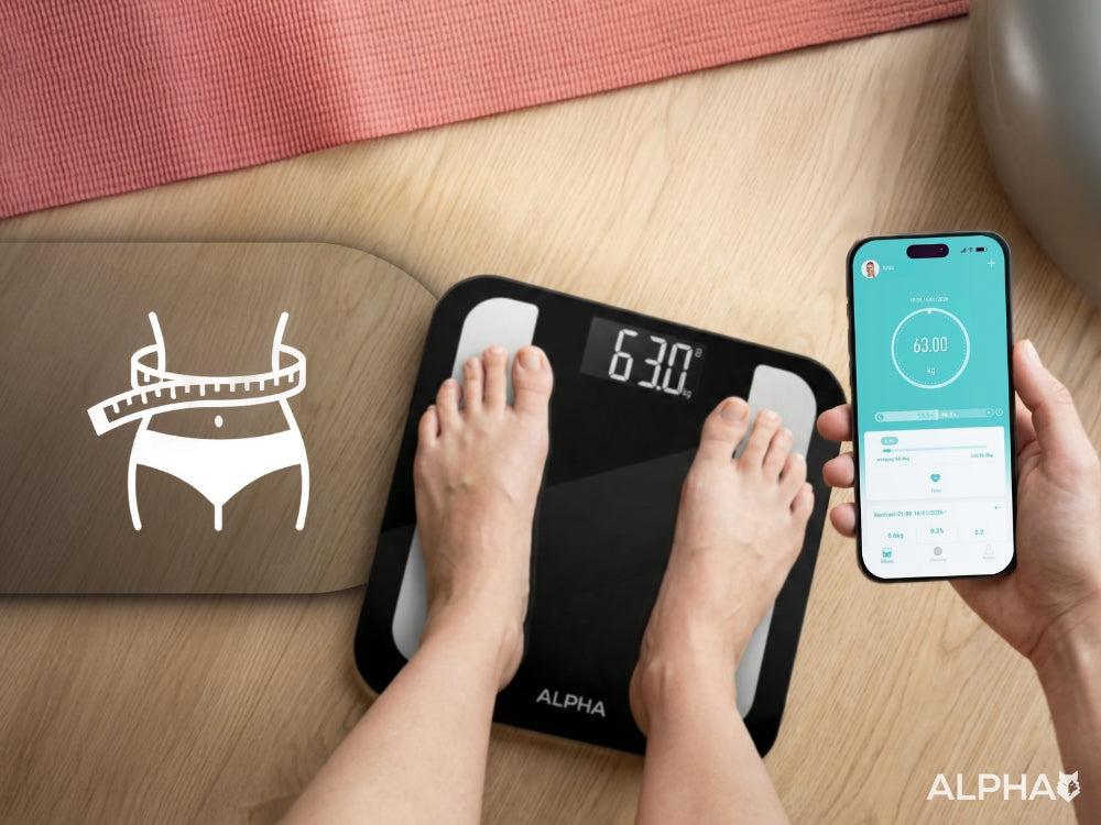 Electronic Bathroom Scale Alpha - Application in Polish Analytical BMI Packaging status original
