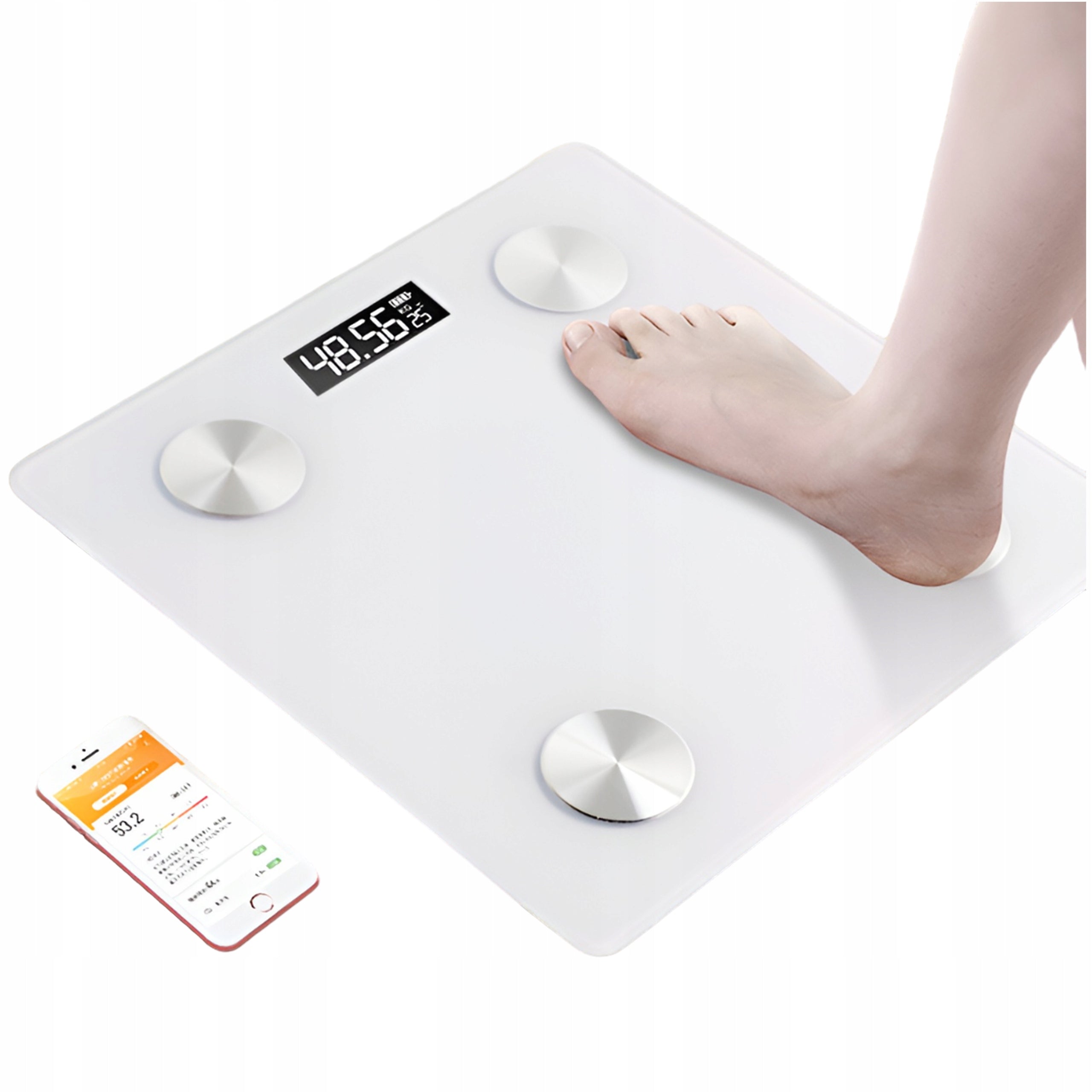 Electronic Bathroom Scale White Analytical LCD JW30 Packaging status original
