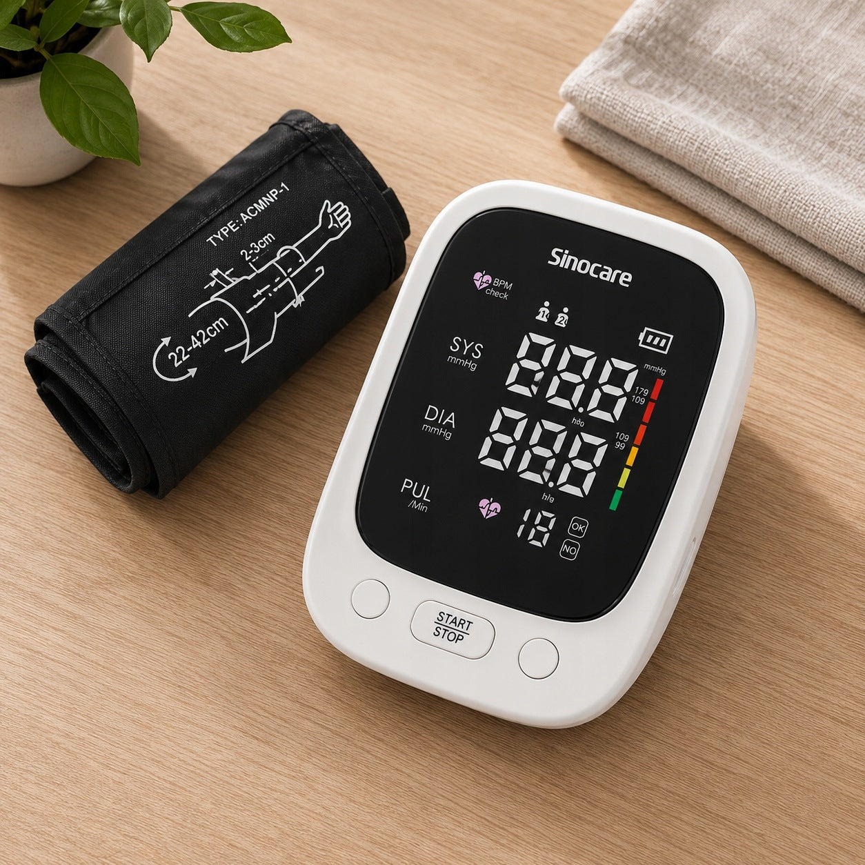 Electronic Blood Pressure Monitor Shoulder Rhythm Pressure Indicator SINOCARE Brand Sinocare