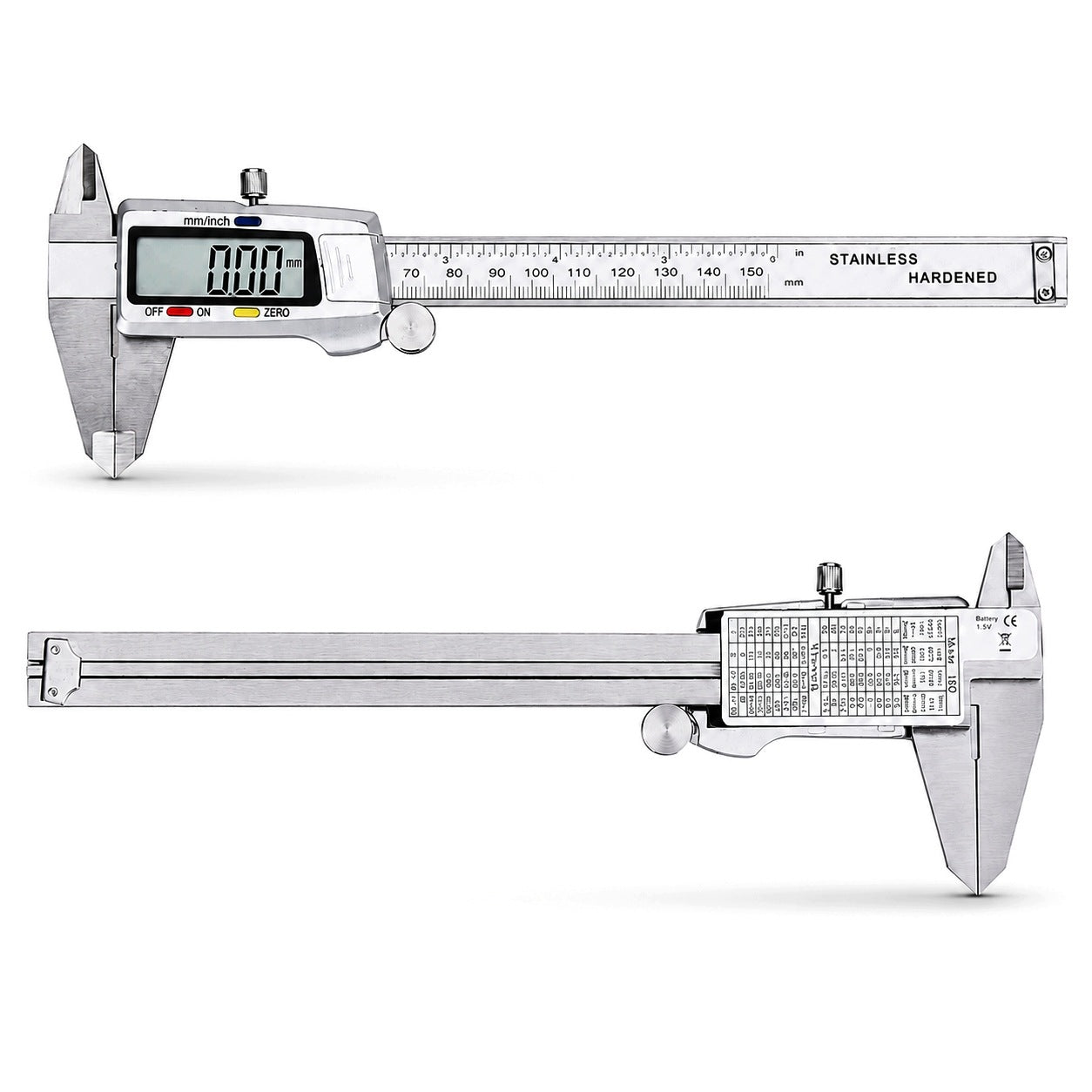 Electronic Caliper Accurate 0-150mm Stainless Steel + Case Batteries Packaging status original