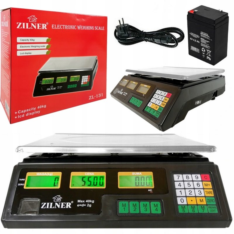 Electronic Commercial Scale 40kg LCD Price Calculator Shop Battery