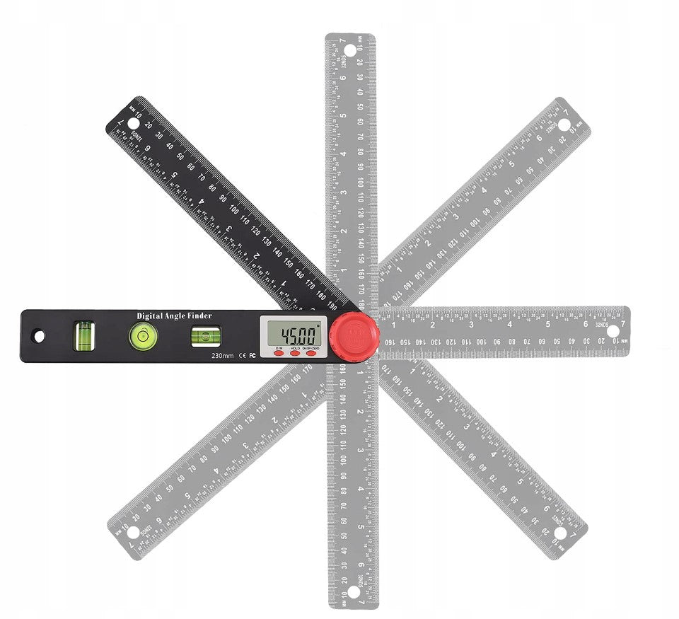 Electronic Digital Protractor 230mm 360° + 3 LEVELS Brand Anytech