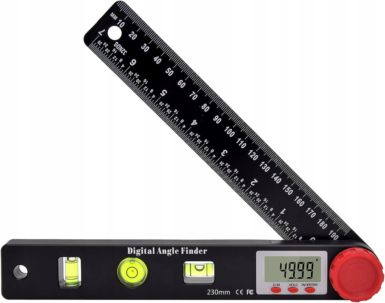 Electronic Digital Protractor 230mm 360° + 3 LEVELS
