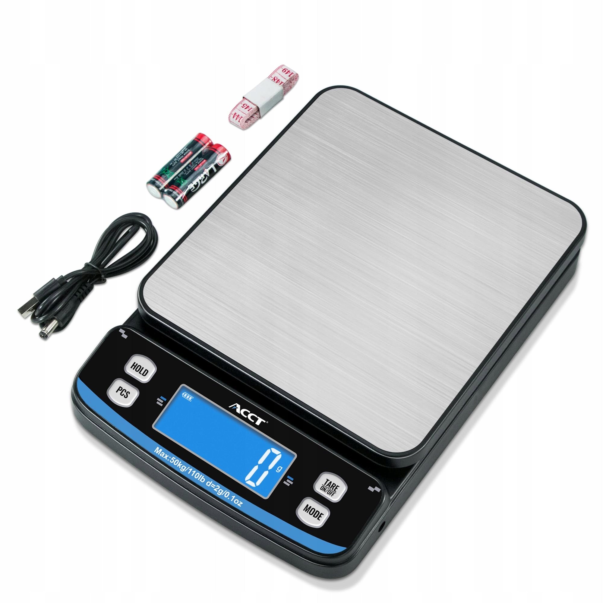 Electronic Mail Scale 50kg USB Tara Counting LED Packs XXL