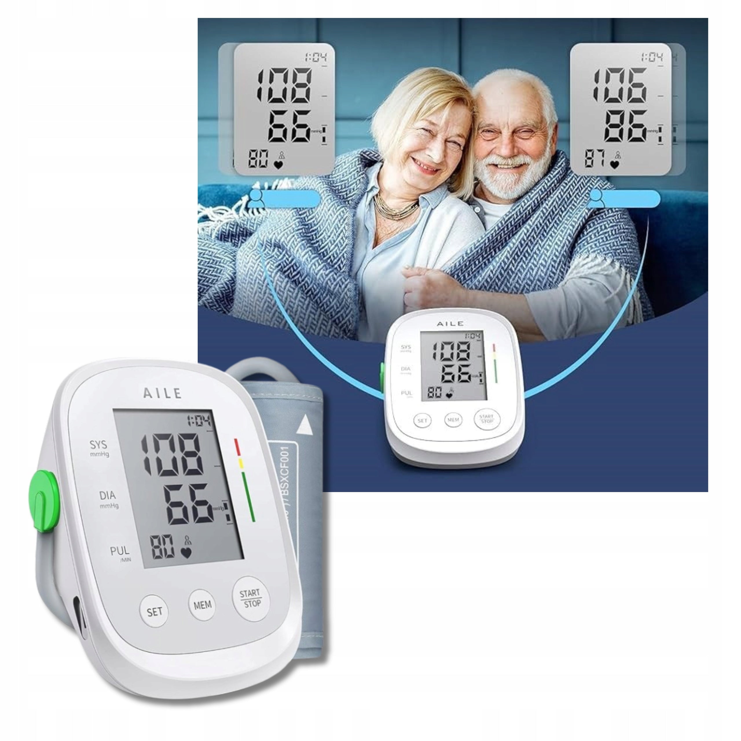 Electronic Shoulder Blood Pressure Monitor 22-42cm Recording Measurements USB Aaa Lcd Packaging status original