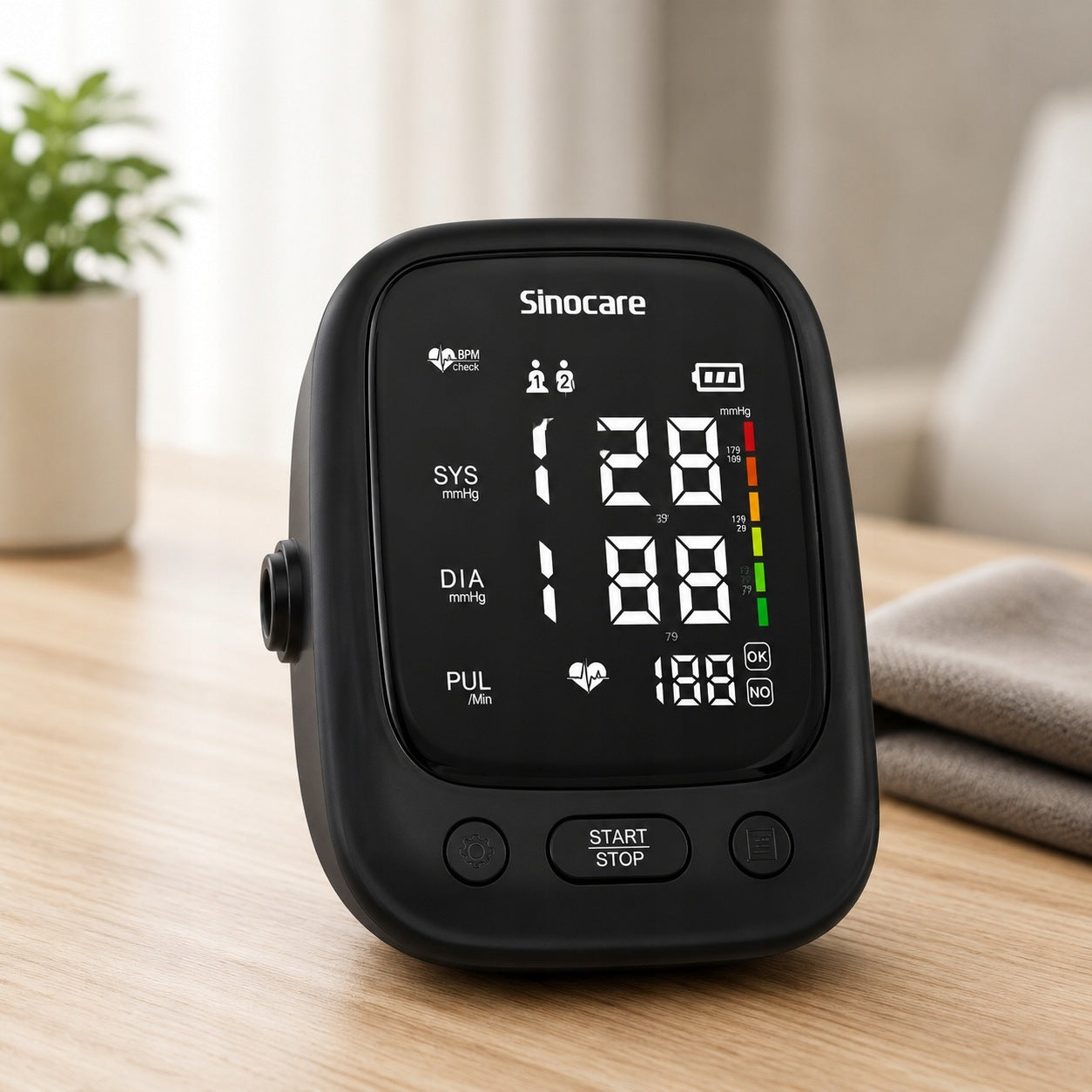 Electronic Shoulder Blood Pressure Monitor Sinocare AES-U181 Black Cuff Brand Sinocare