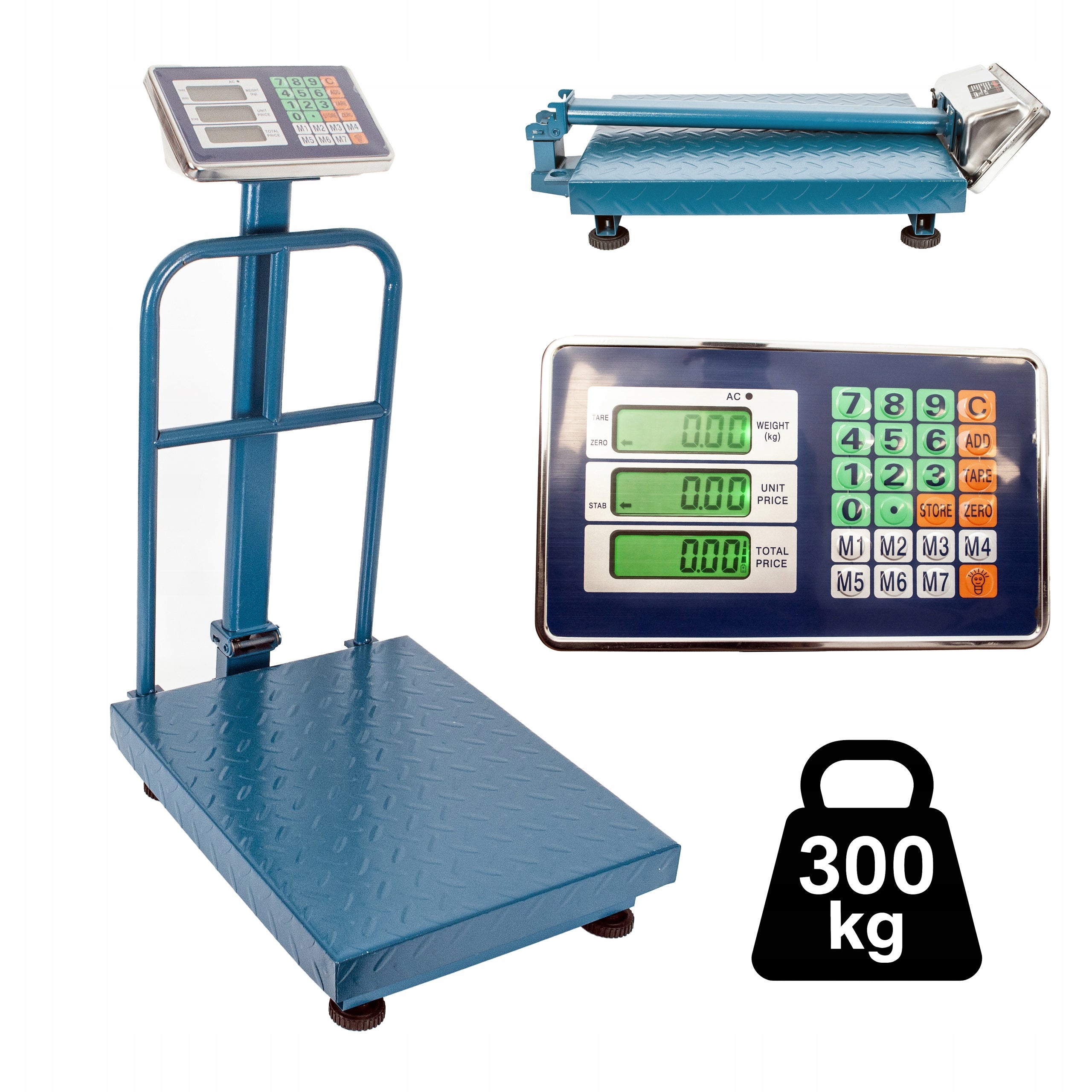 Electronic Storage Scale Shop Platform LCD Rechargeable Battery 300kg