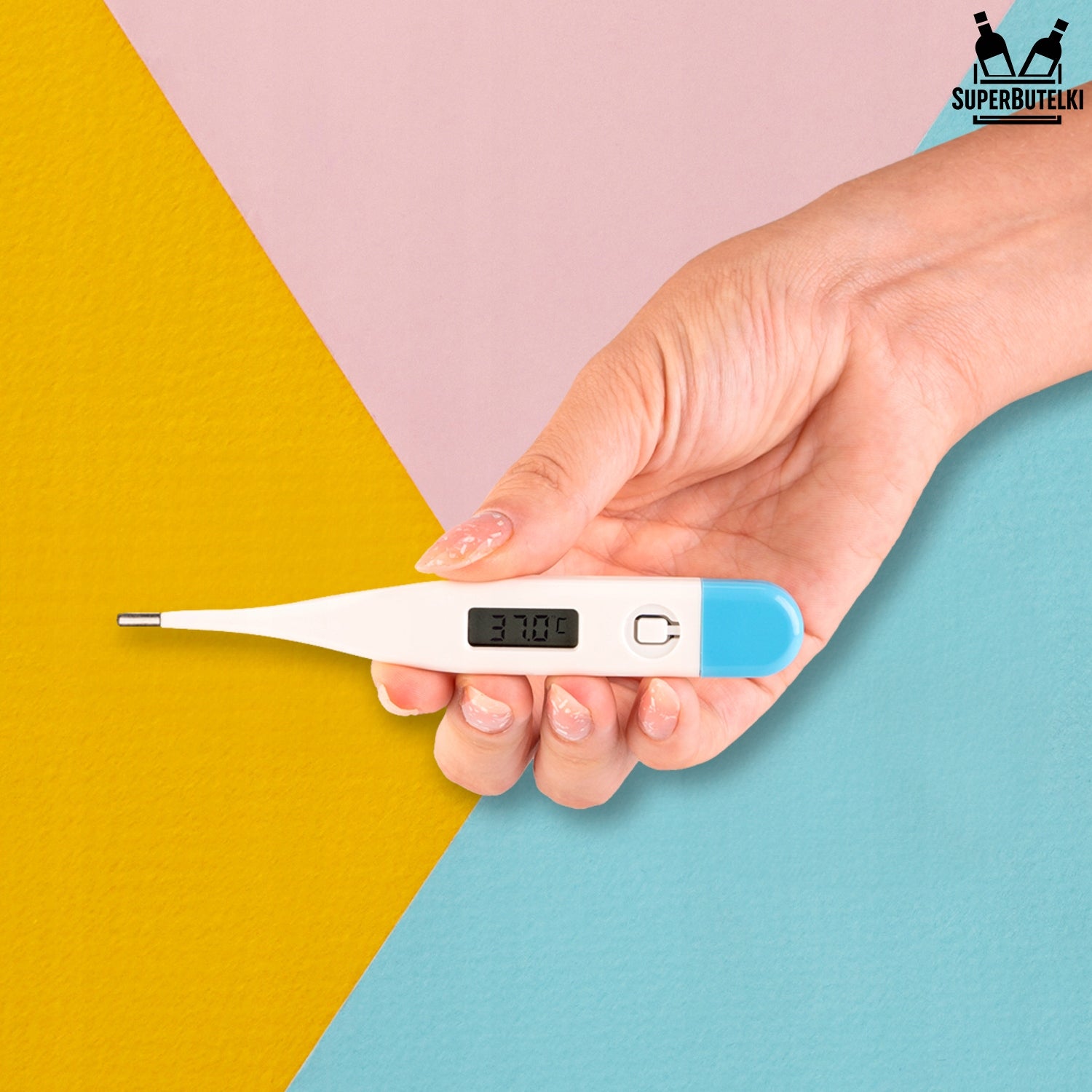 Electronic THERMOMETER for precise body temperature measurement + BATTERY Medical device yes