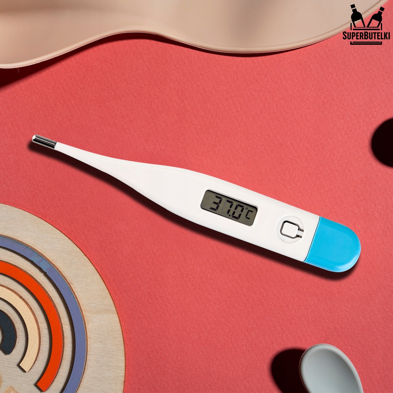 Electronic THERMOMETER for precise body temperature measurement + BATTERY Packaging status original