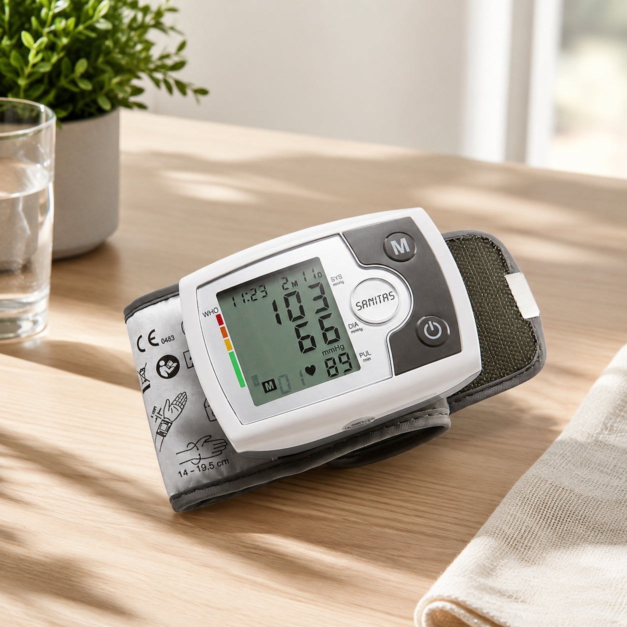 Electronic Wrist Blood Pressure Monitor for Wrist Sanitas SBM 03 Medical device no