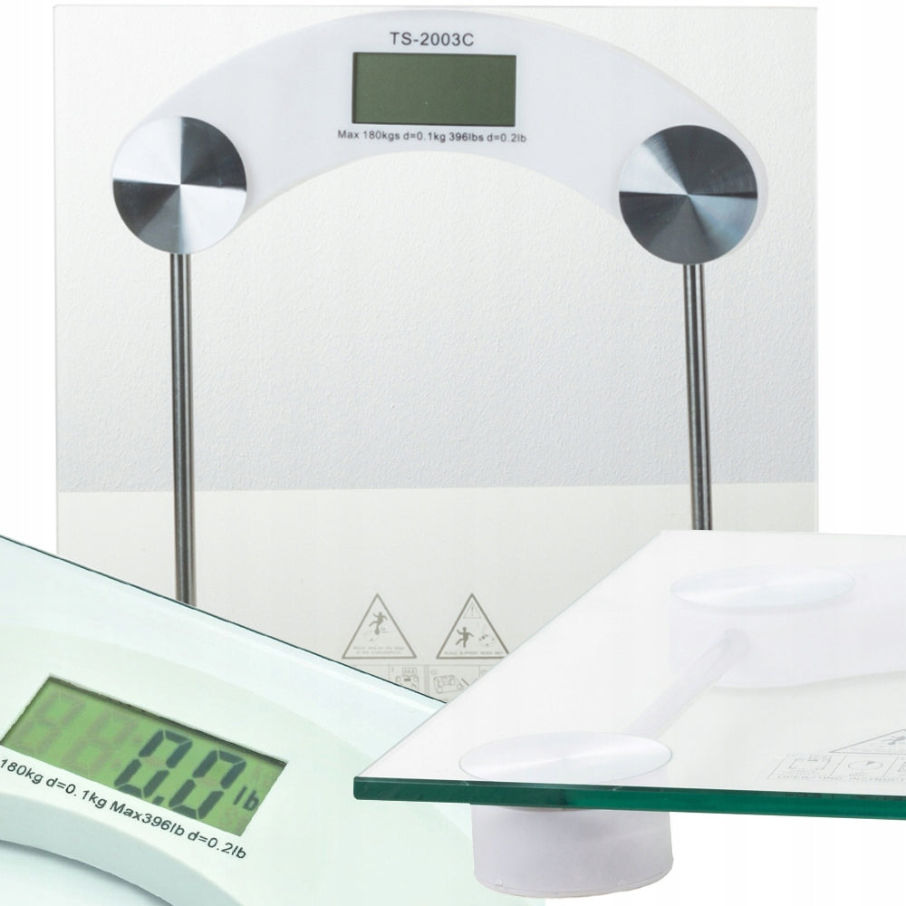 Electronic bathroom scale 180kg glass lcd transparent for bathroom
