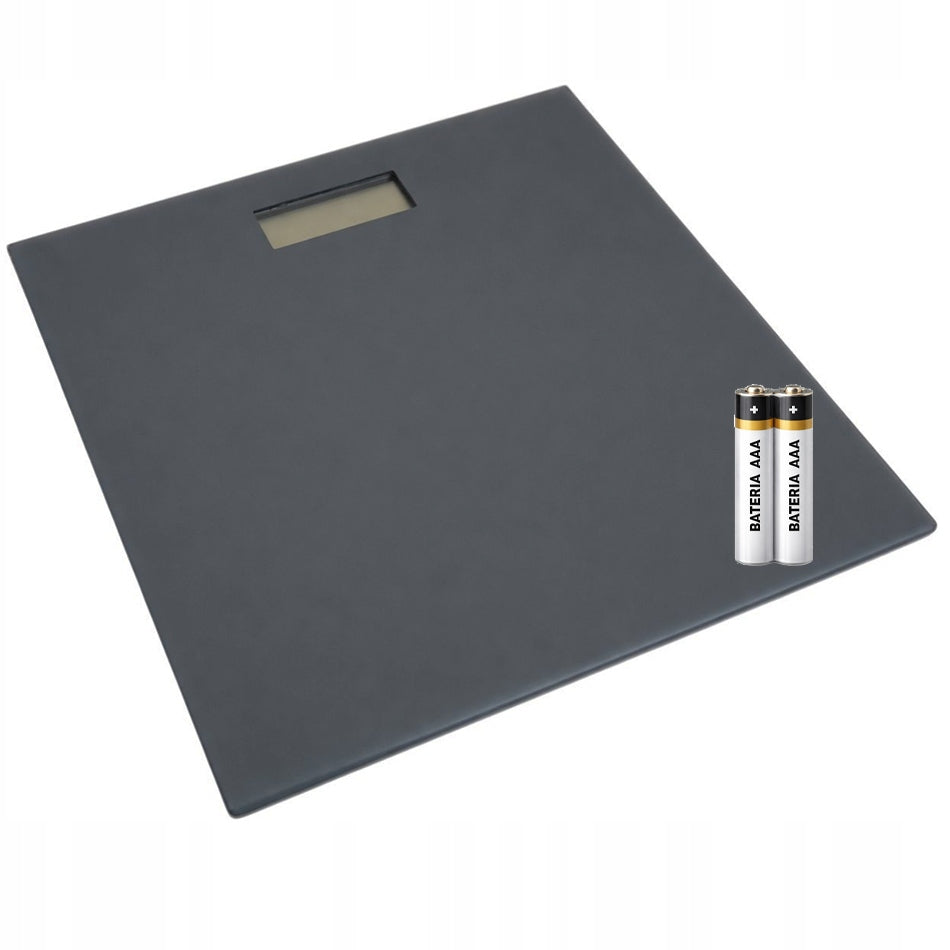 Electronic bathroom scale glass LCD grey 180 kg + 2x Batteries freebie